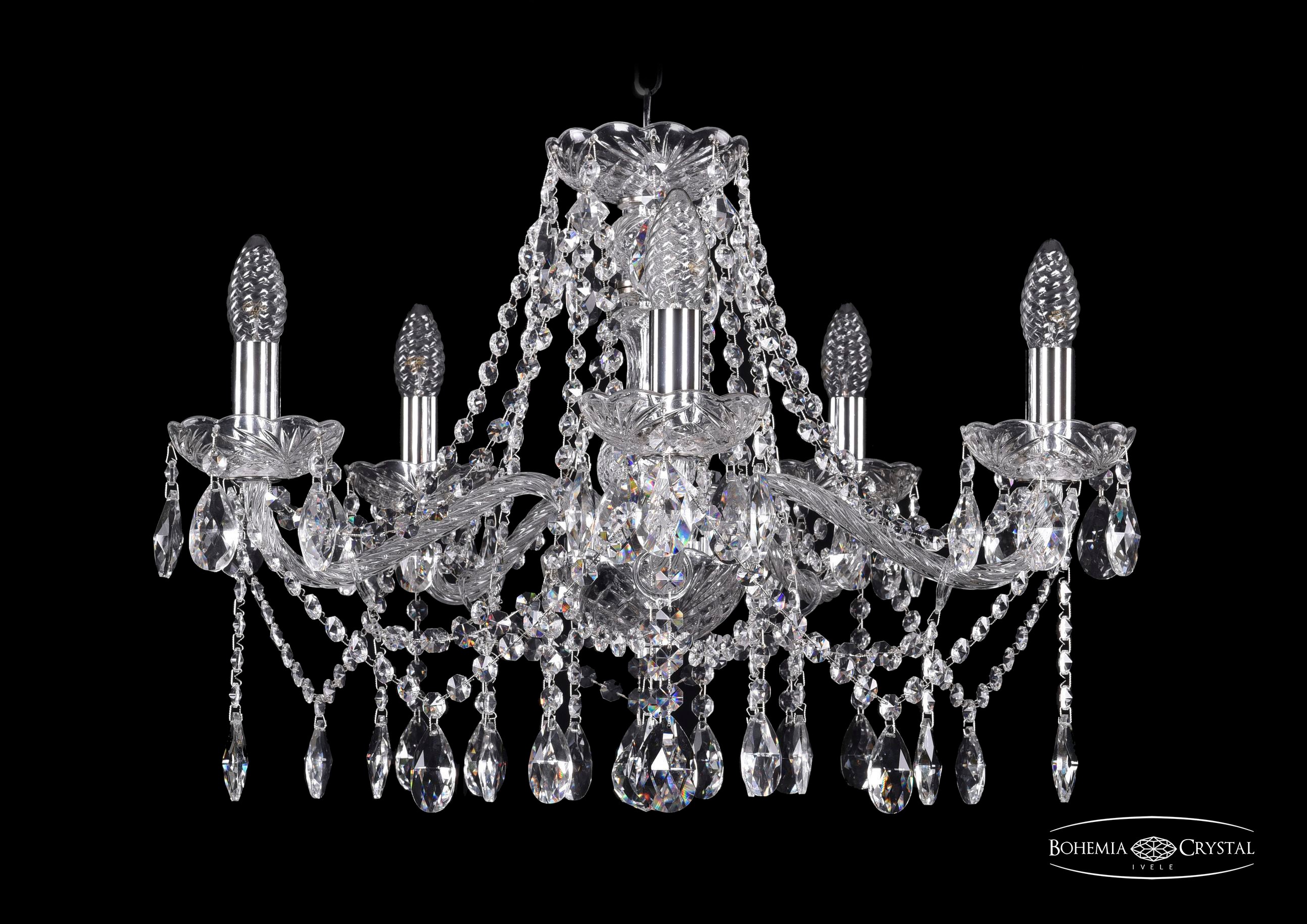 Подвесная хрустальная люстра 1413 Bohemia 1413/5/200 Ni