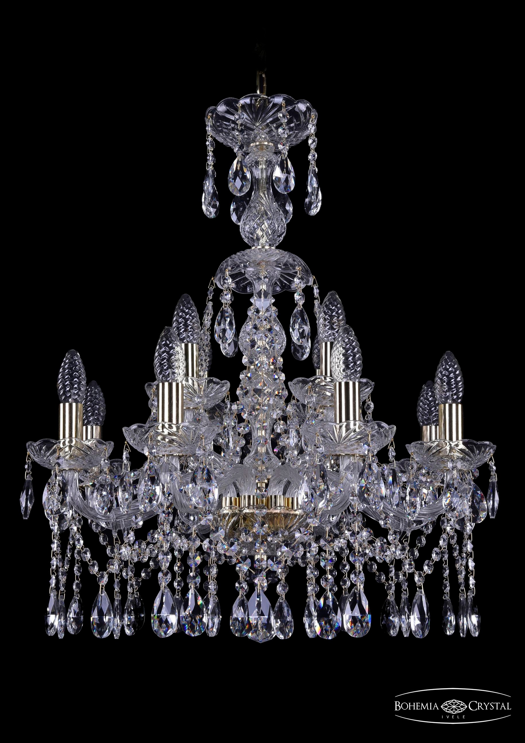 Подвесная хрустальная люстра 1413 Bohemia 1413/8+4/200/XL-66 G