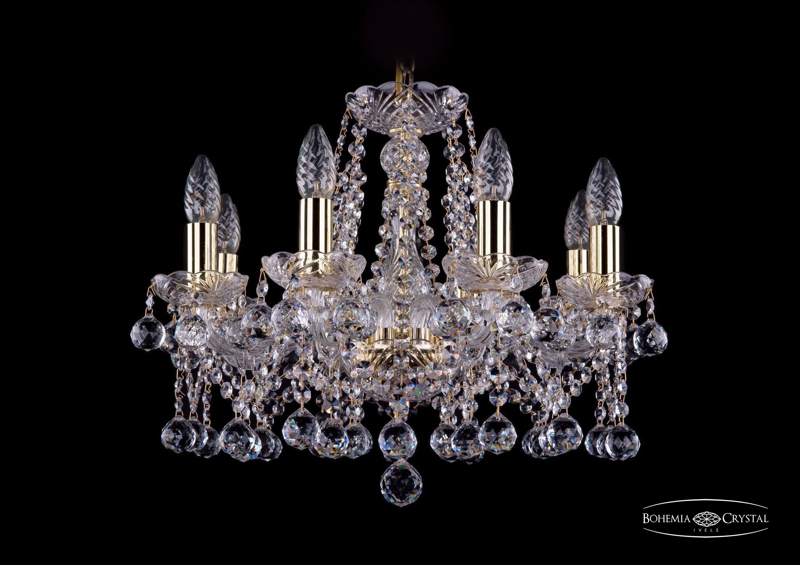 Подвесная хрустальная люстра 1413 Bohemia 1413/8/165 G Balls