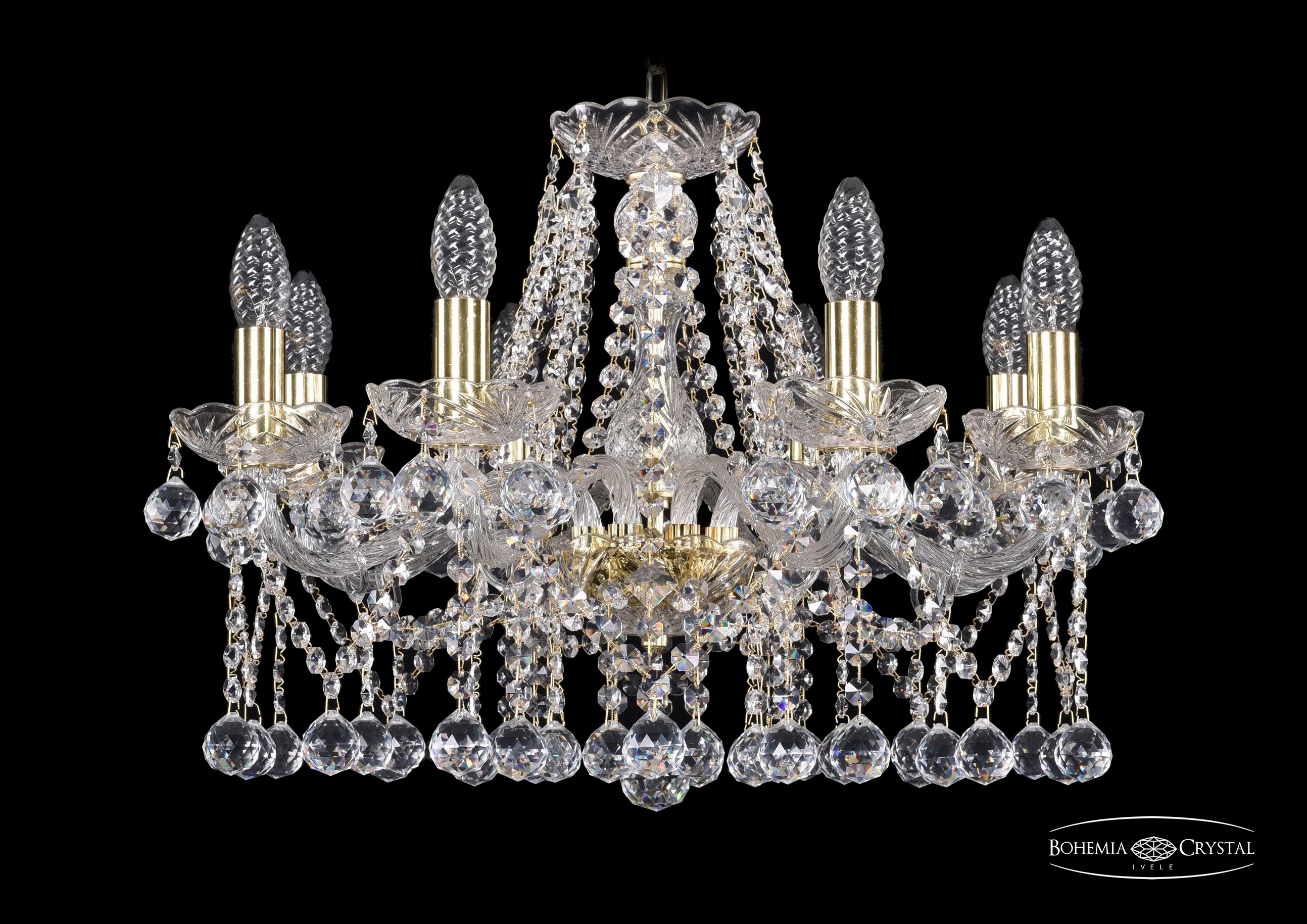 Подвесная хрустальная люстра 1413 Bohemia 1413/8/200 G Balls