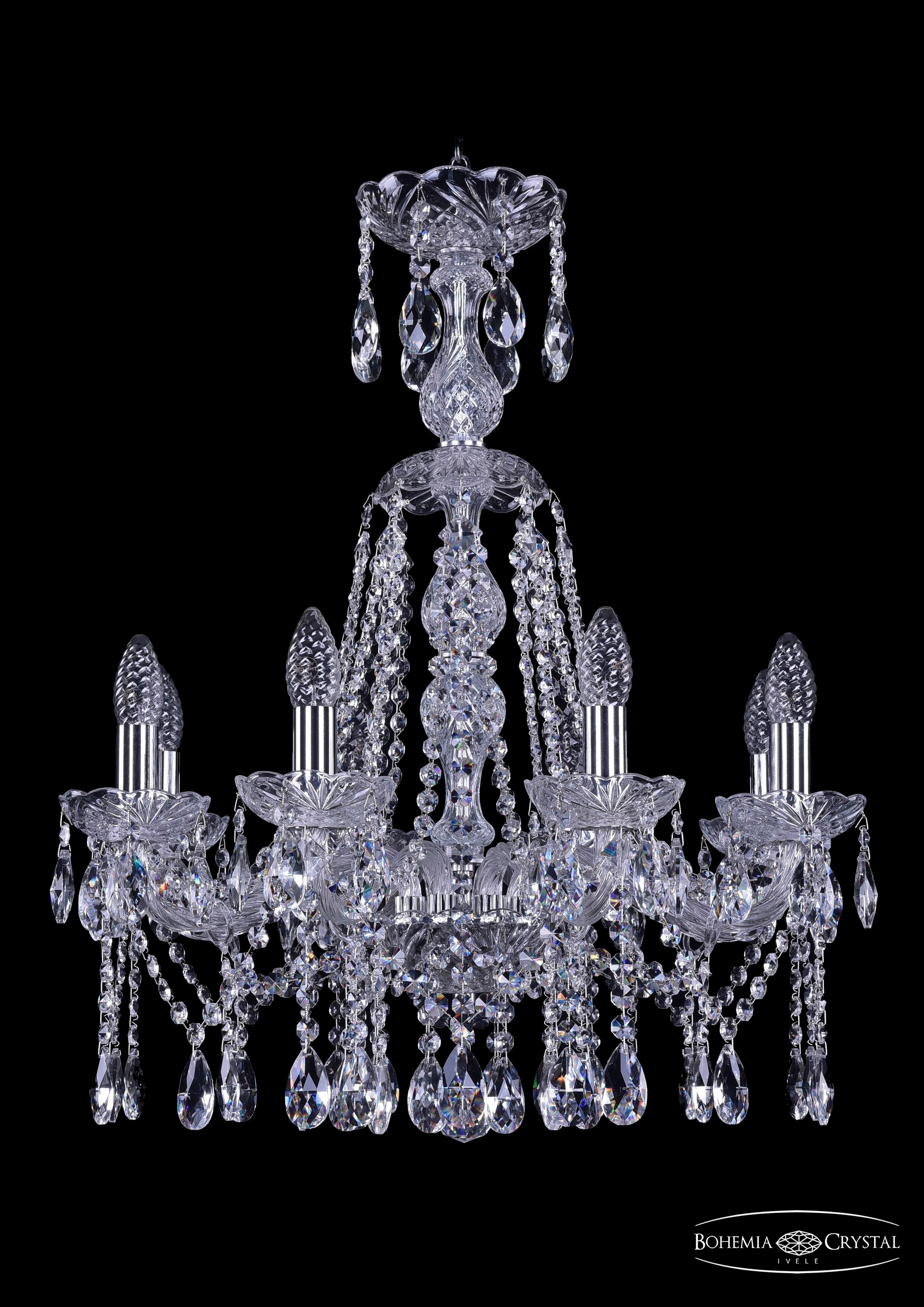 Подвесная хрустальная люстра 1413 Bohemia 1413/8/200/XL-66 Ni
