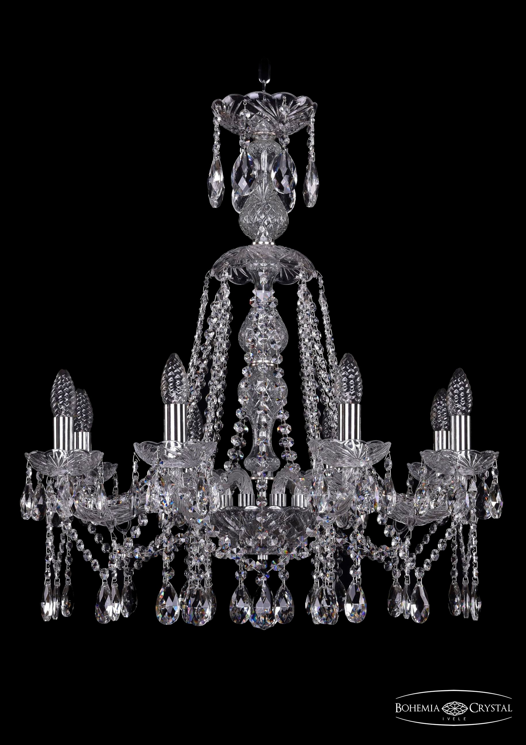 Подвесная хрустальная люстра 1413 Bohemia 1413/8/220/XL-73 Ni