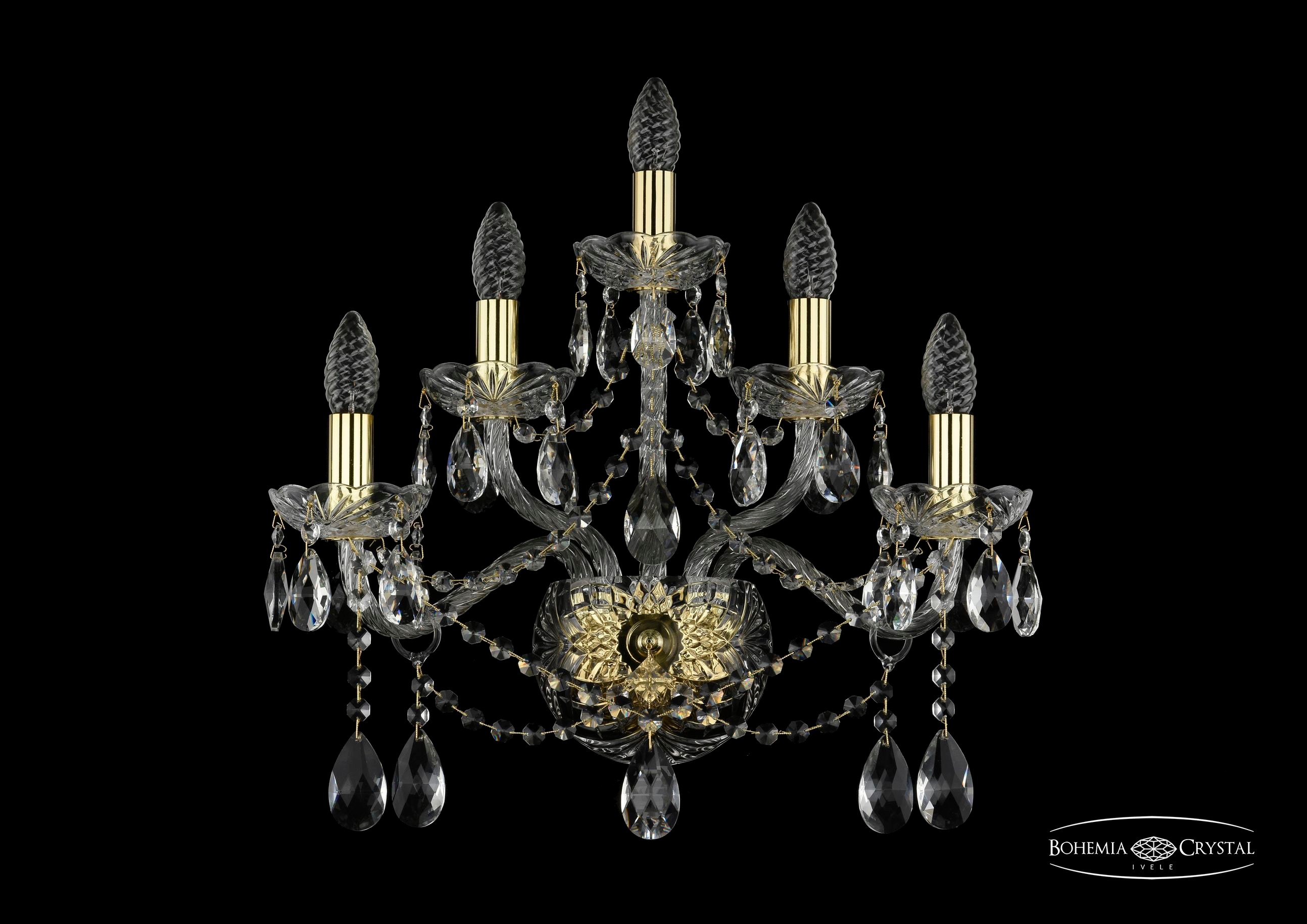 Настенное бра Bohemia 1413 1413B/2+2+1/200/XL/G