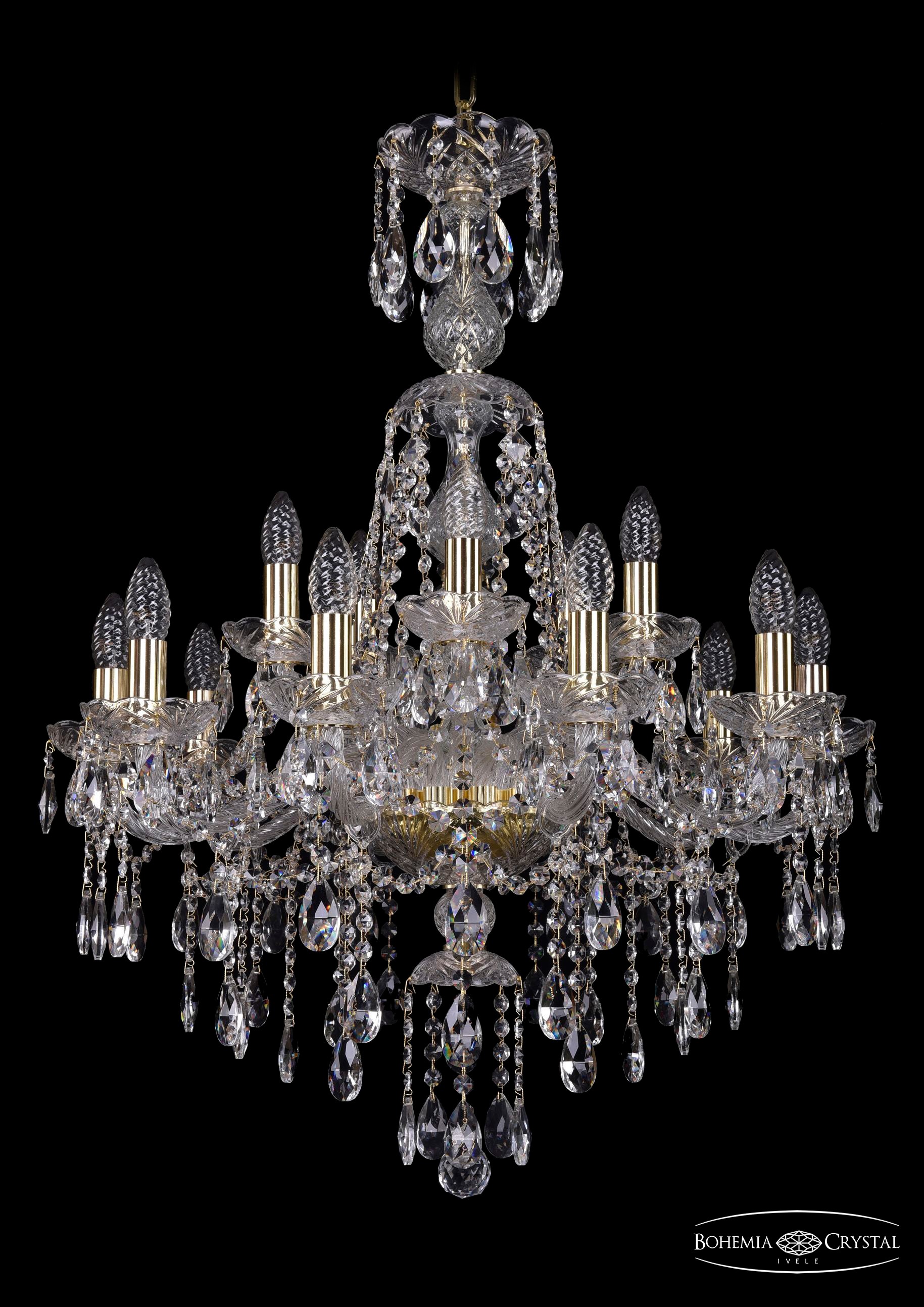 Подвесная хрустальная люстра 1415 Bohemia 1415/10+5/220/XL-86 G