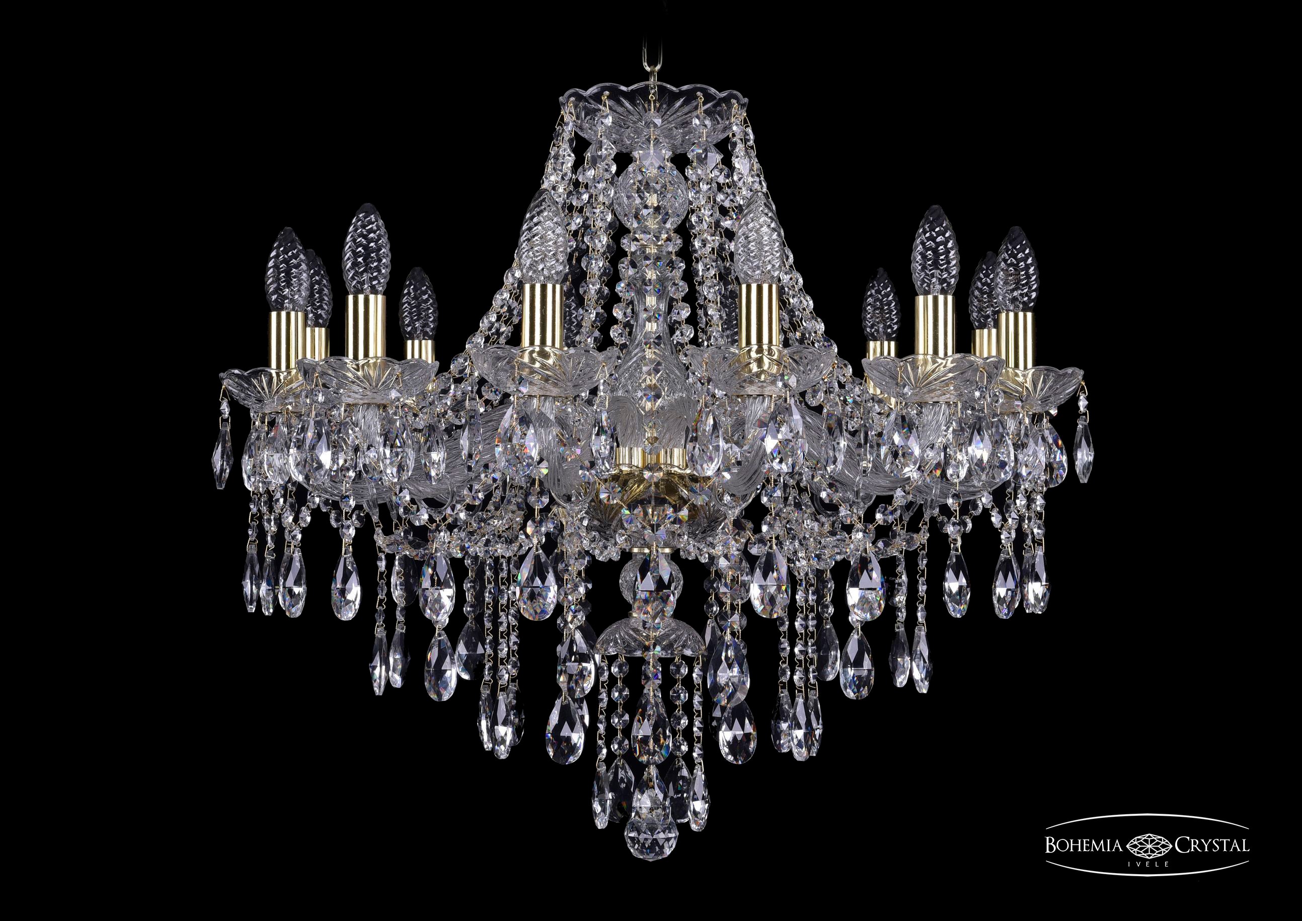 Подвесная хрустальная люстра 1415 Bohemia 1415/12/220 G