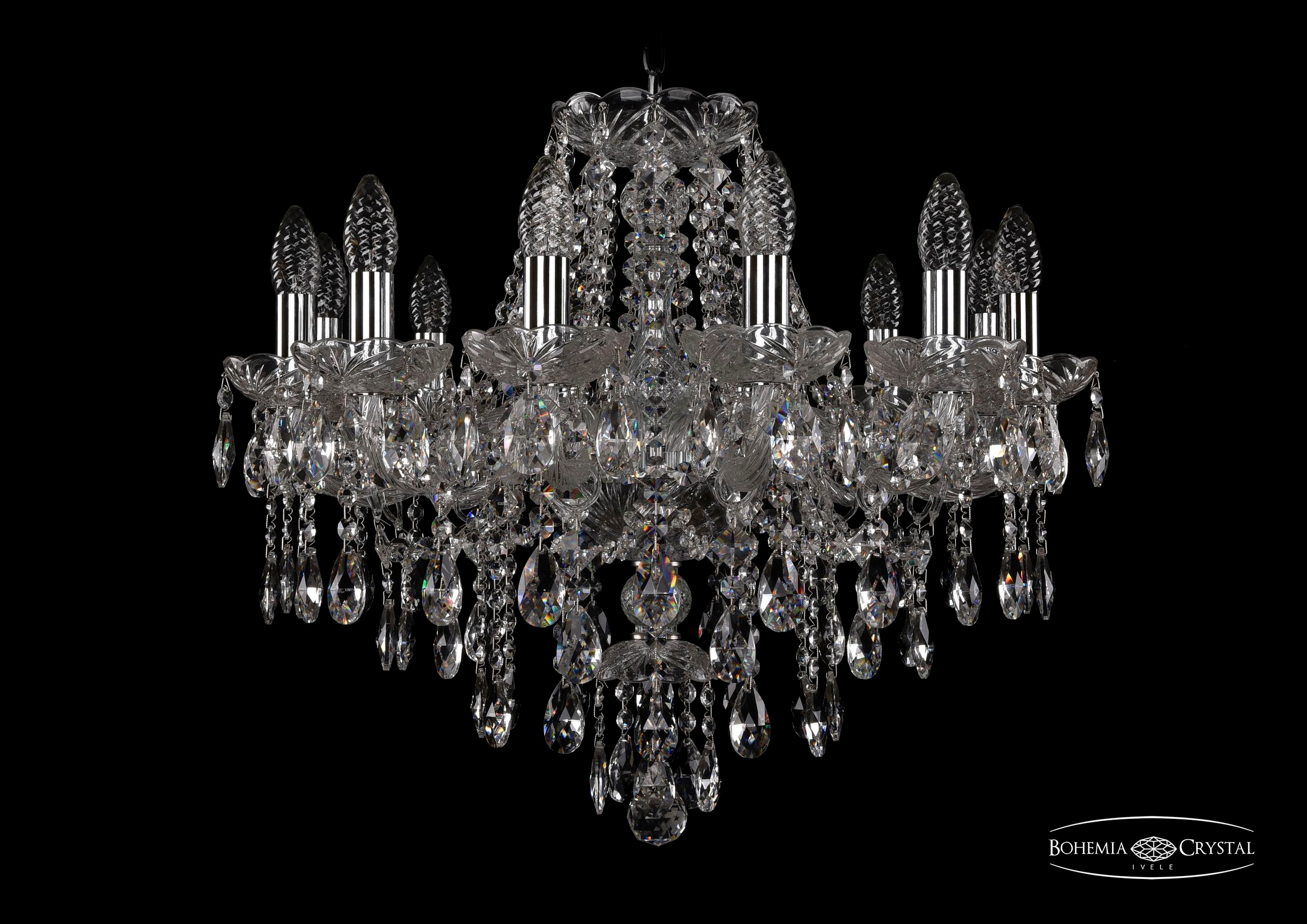 Подвесная хрустальная люстра 1415 Bohemia 1415/12/220 Ni