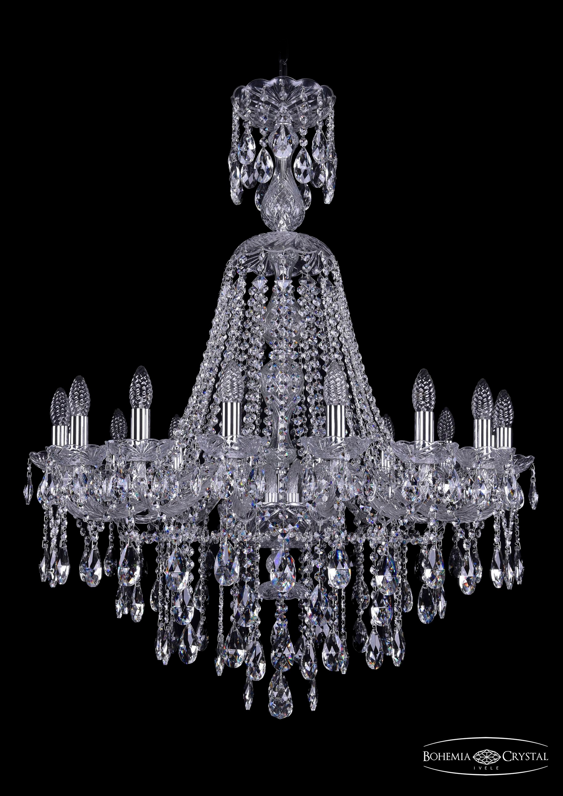 Подвесная хрустальная люстра 1415 Bohemia 1415/16/300/XL-108 Ni
