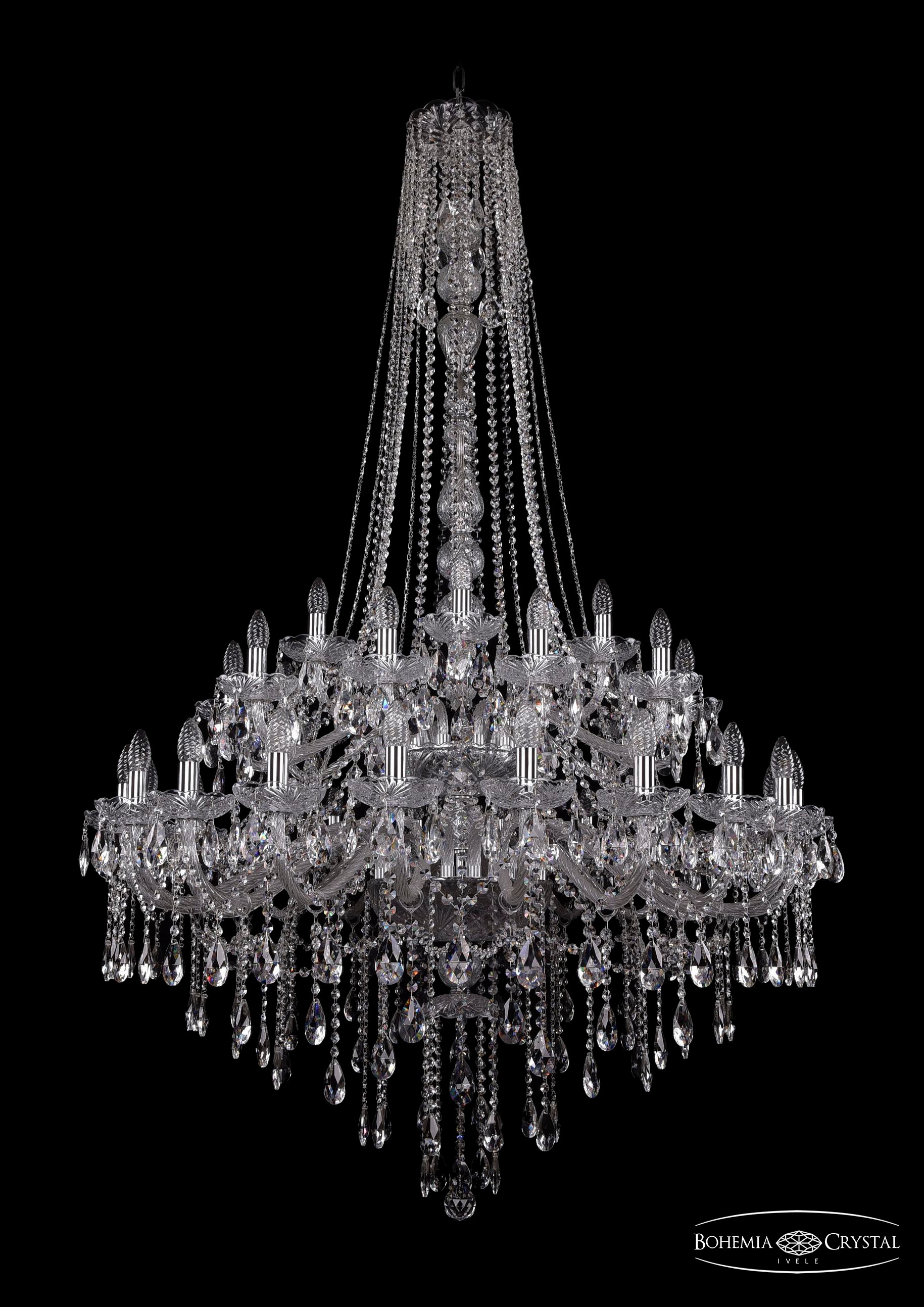 Подвесная хрустальная люстра 1415 Bohemia 1415/20+10+5/400/h-185/2d Ni