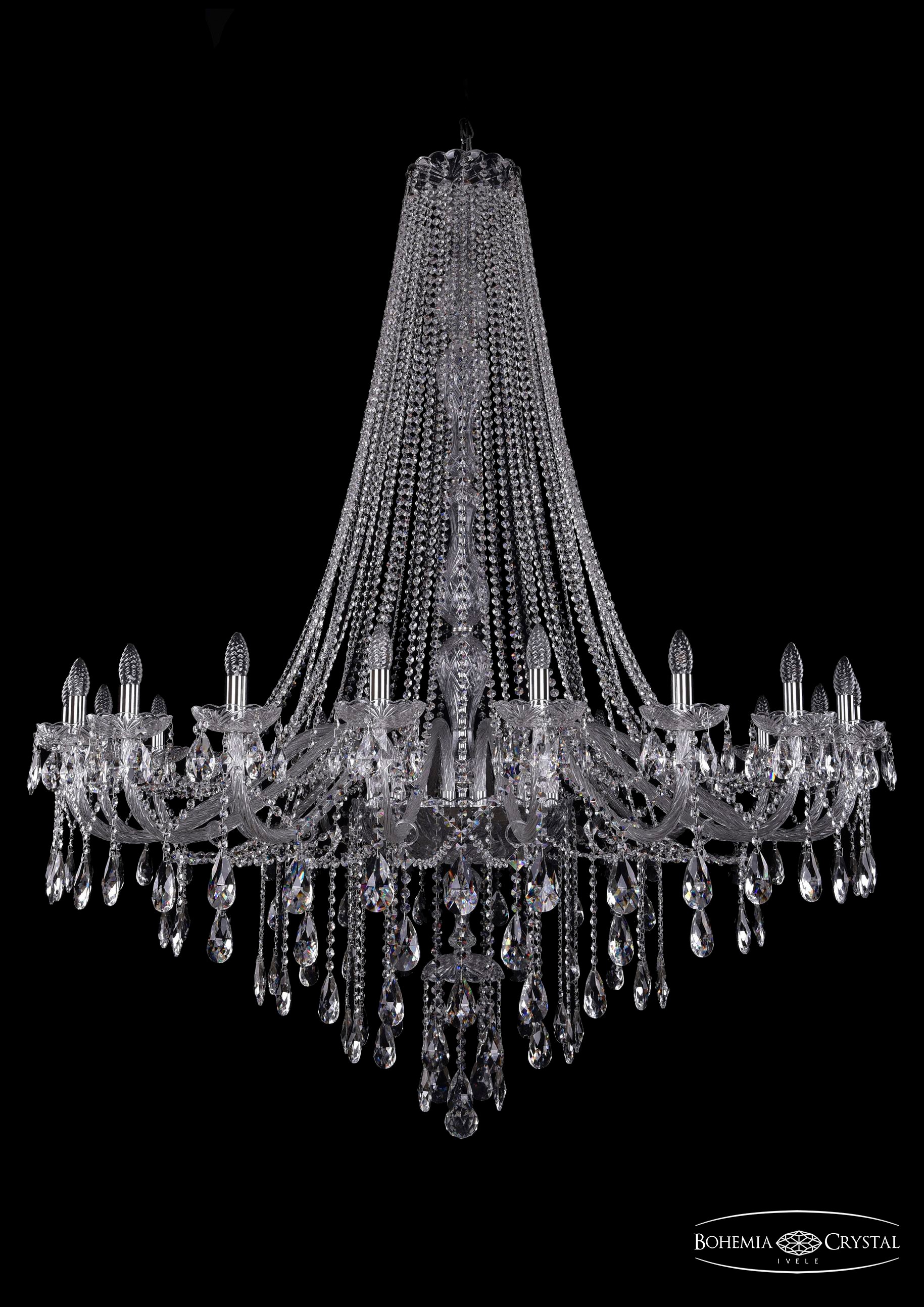 Подвесная хрустальная люстра 1415 Bohemia 1415/20/530/h-180 Ni