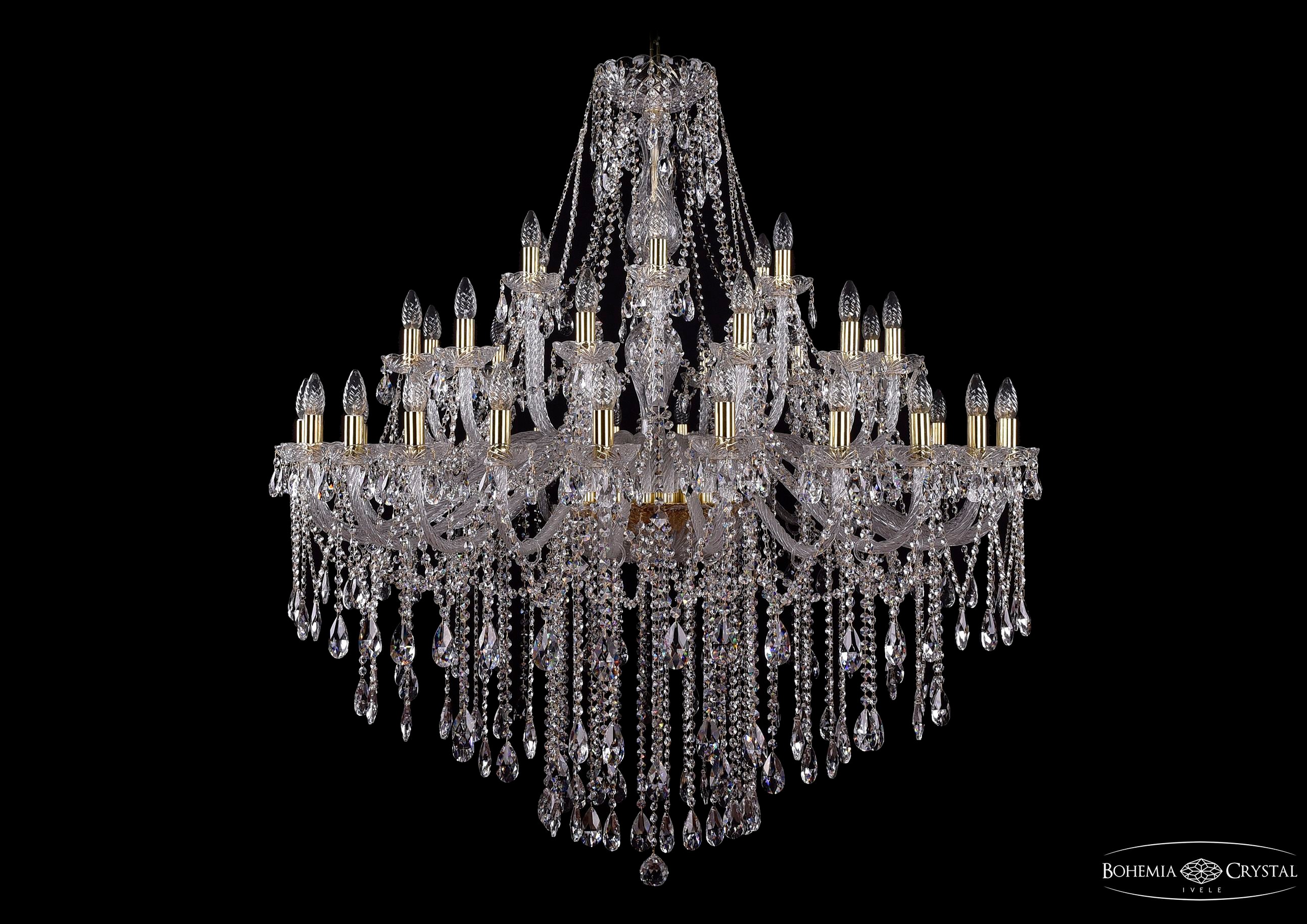 Подвесная хрустальная люстра 1415 Bohemia 1415/24+12+6/460 G