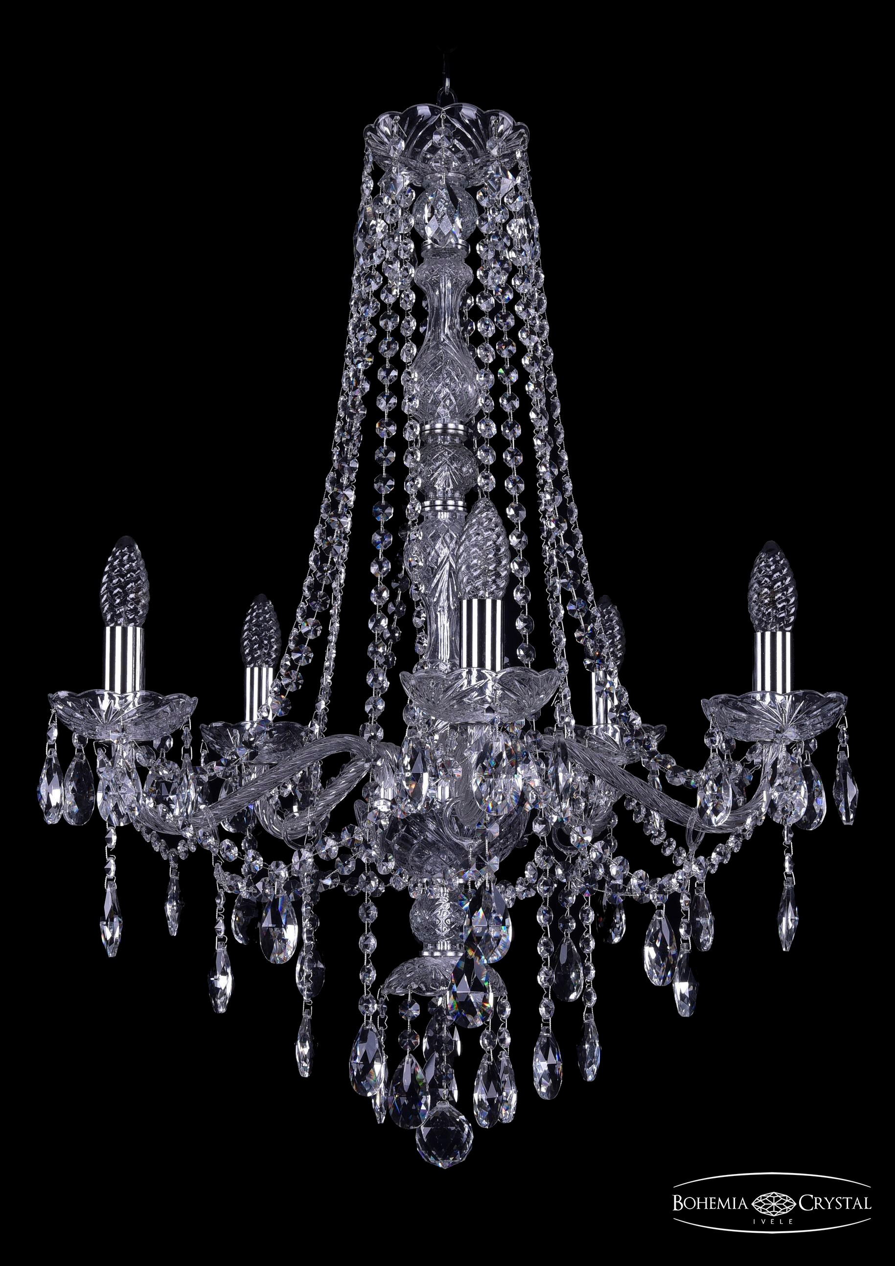 Подвесная хрустальная люстра 1415 Bohemia 1415/5/200/h-75 Ni