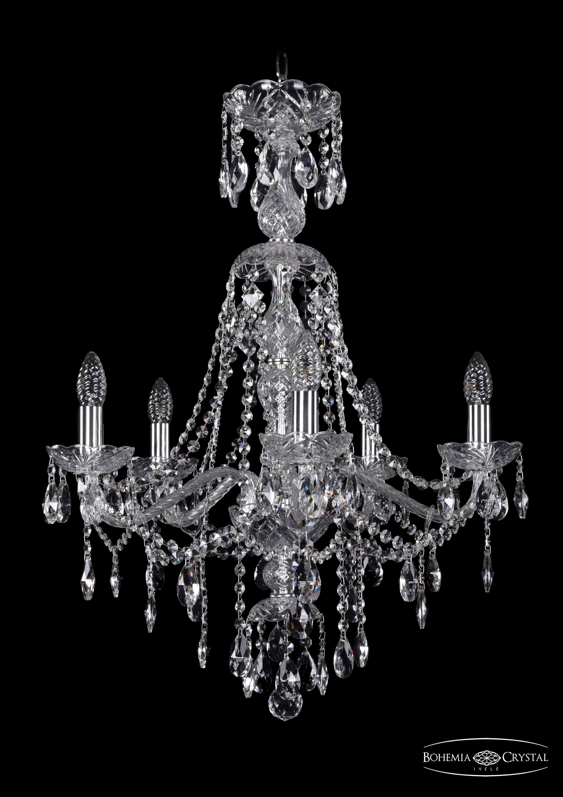 Подвесная хрустальная люстра 1415 Bohemia 1415/5/200/XL-76 Ni