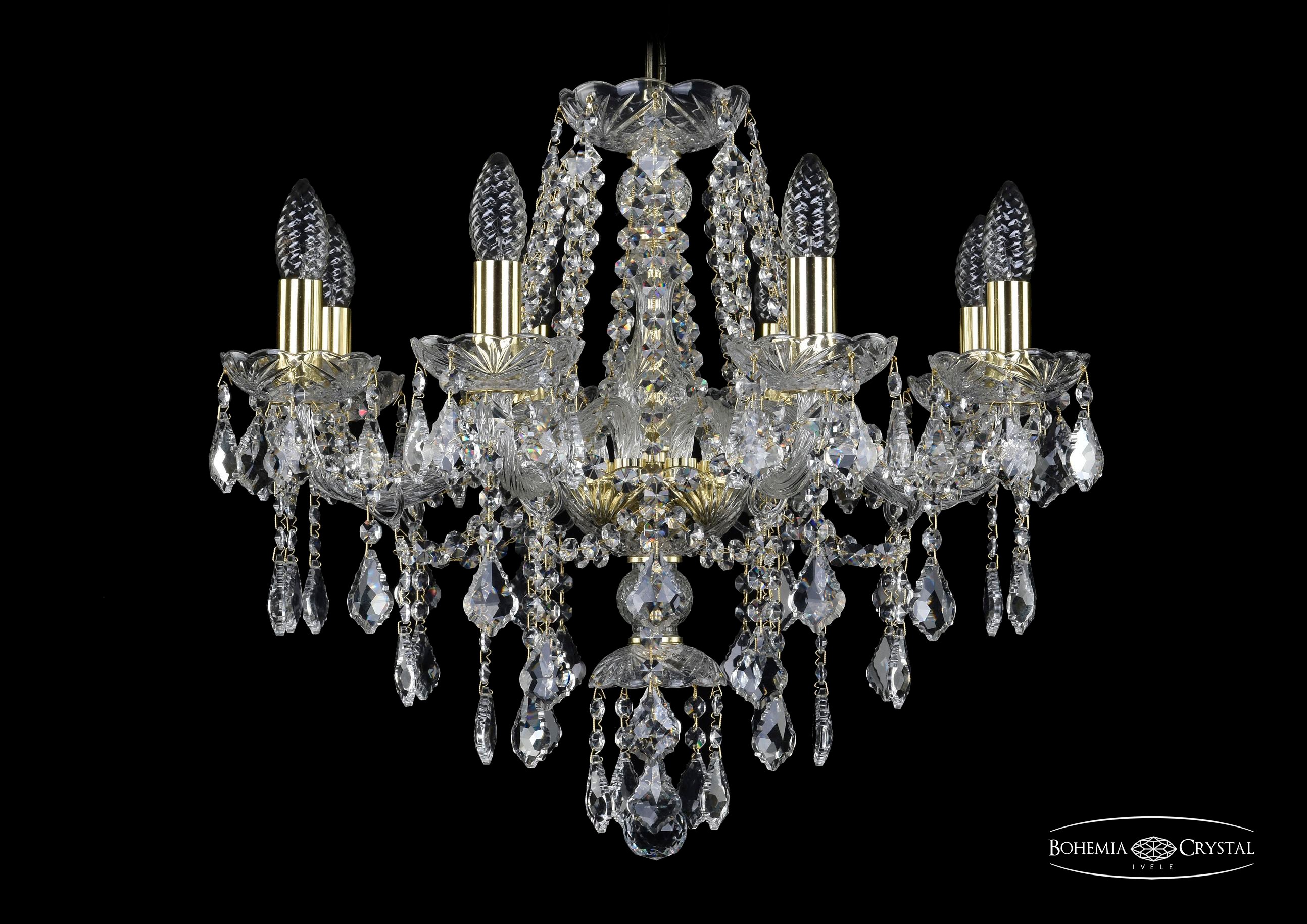 Подвесная хрустальная люстра 1415 Bohemia 1415/8/200 G Leafs