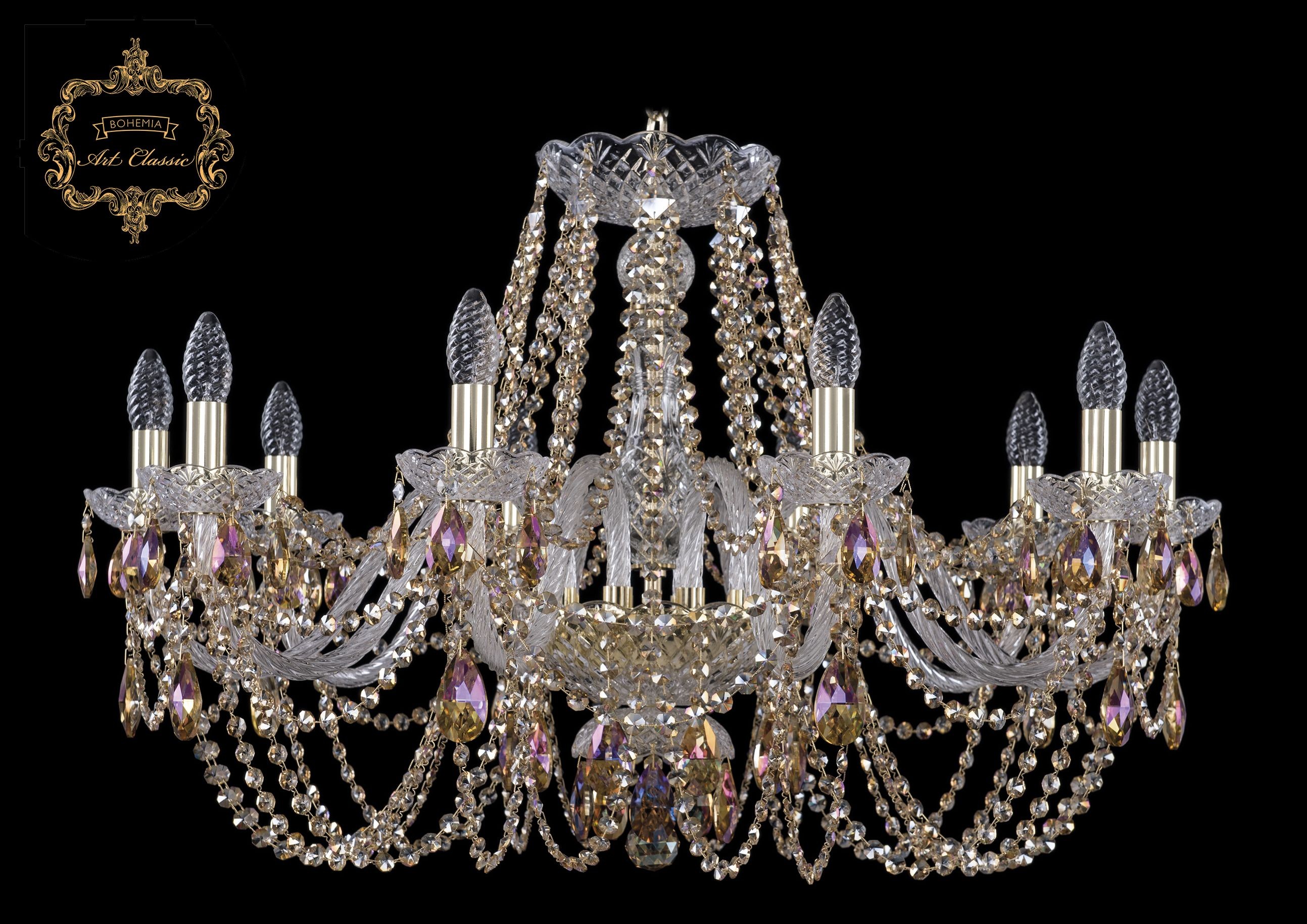 Подвесная хрустальная люстра 11.11 Art Classic 11.11.10.300.Gd.R777