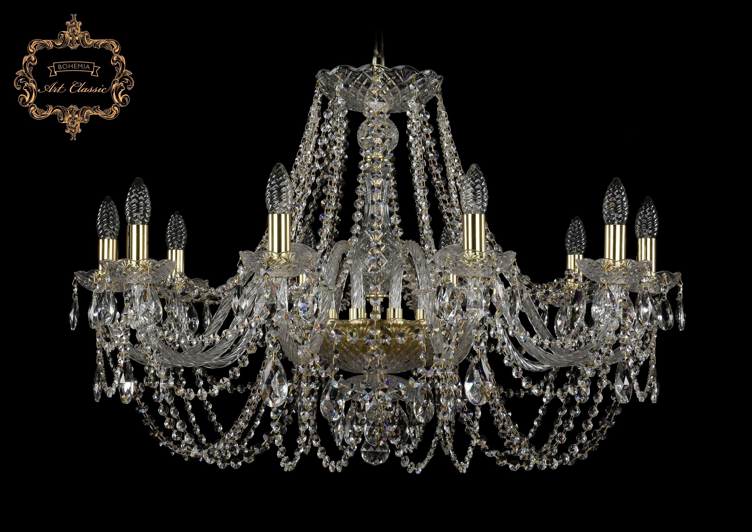 Подвесная хрустальная люстра 11.11 Art Classic 11.11.10.300.Gd.Sp