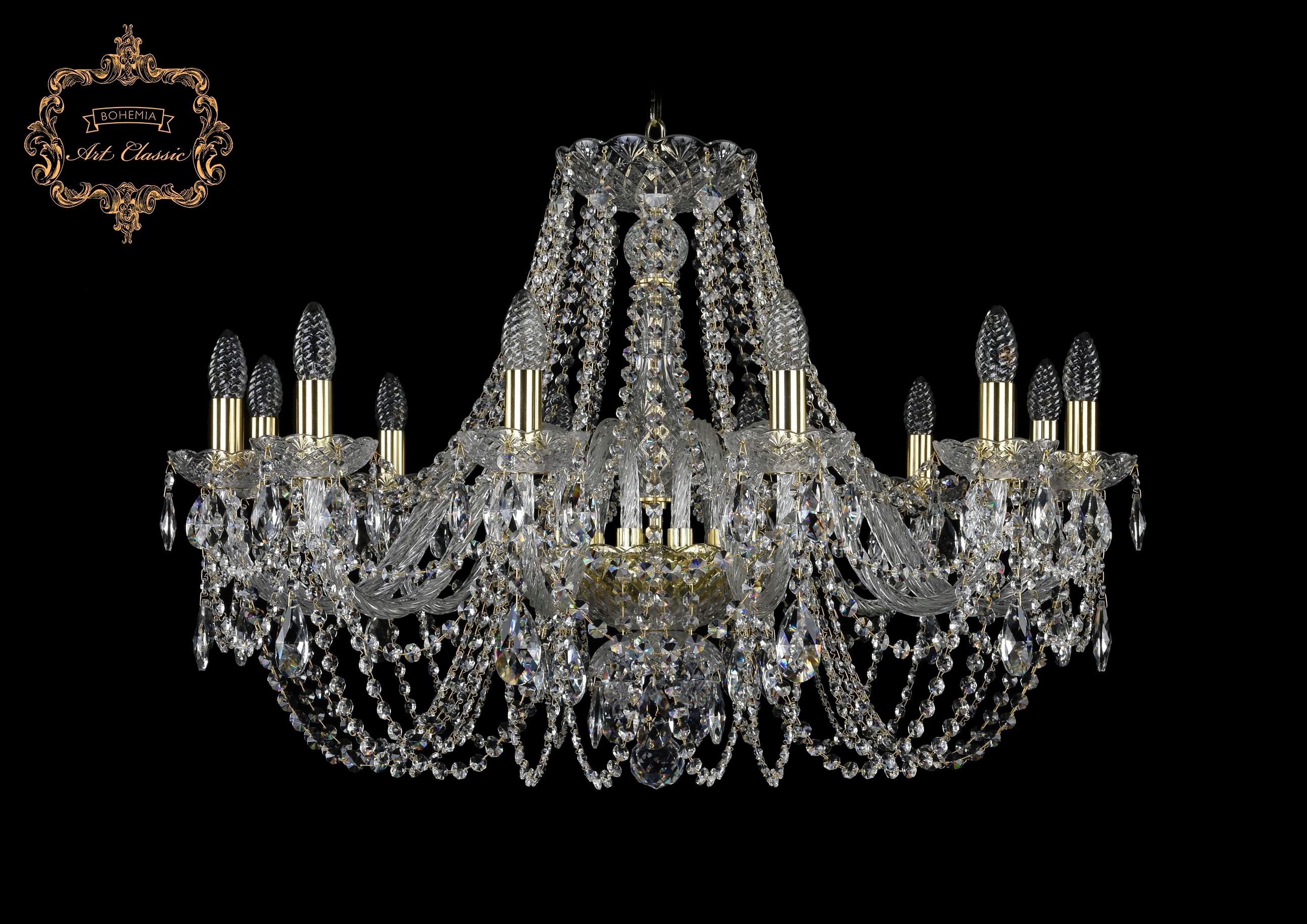 Подвесная хрустальная люстра 11.11 Art Classic 11.11.12.300.Gd.Sp