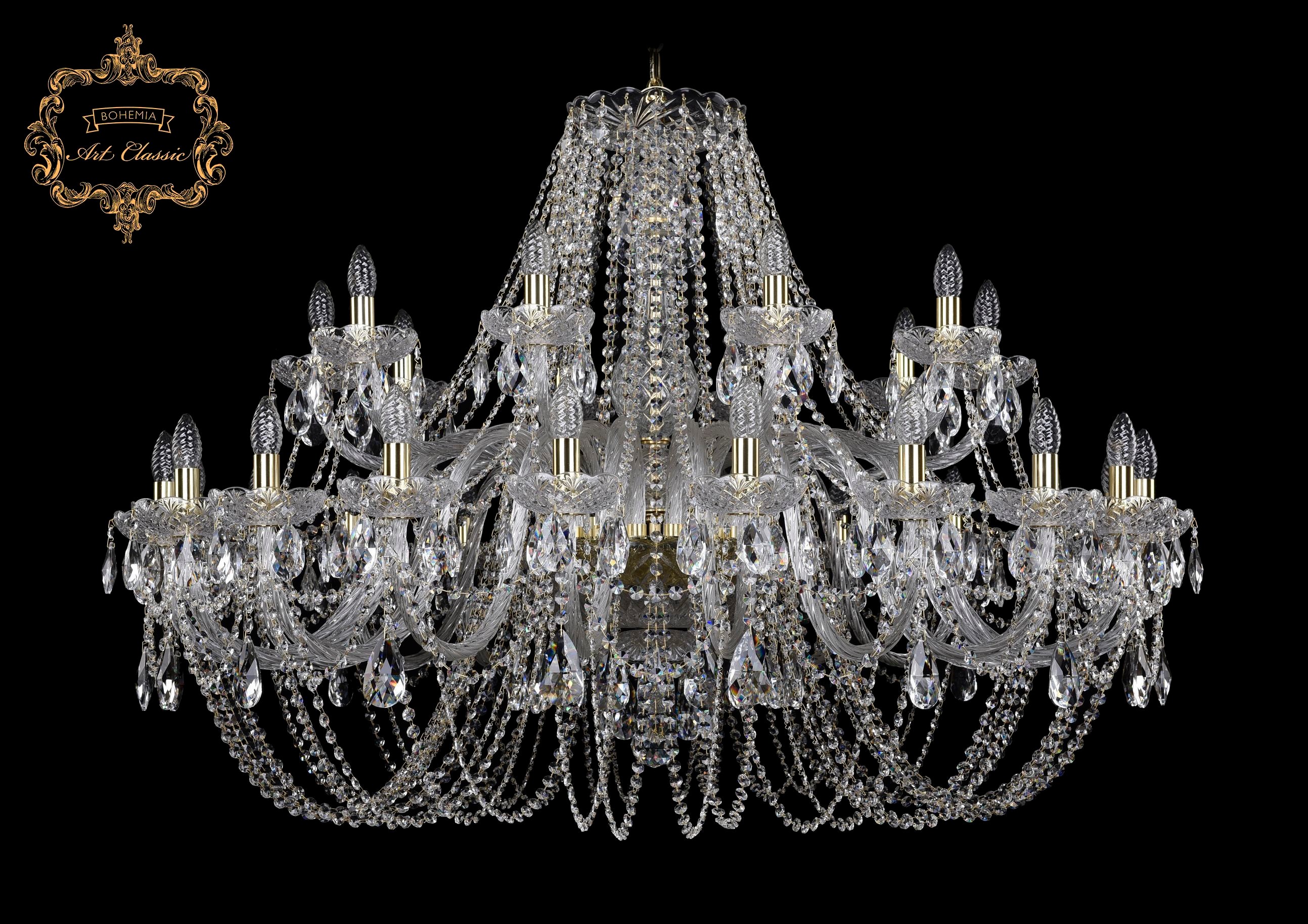 Подвесная хрустальная люстра 11.11 Art Classic 11.11.20+10.460.Gd.Sp