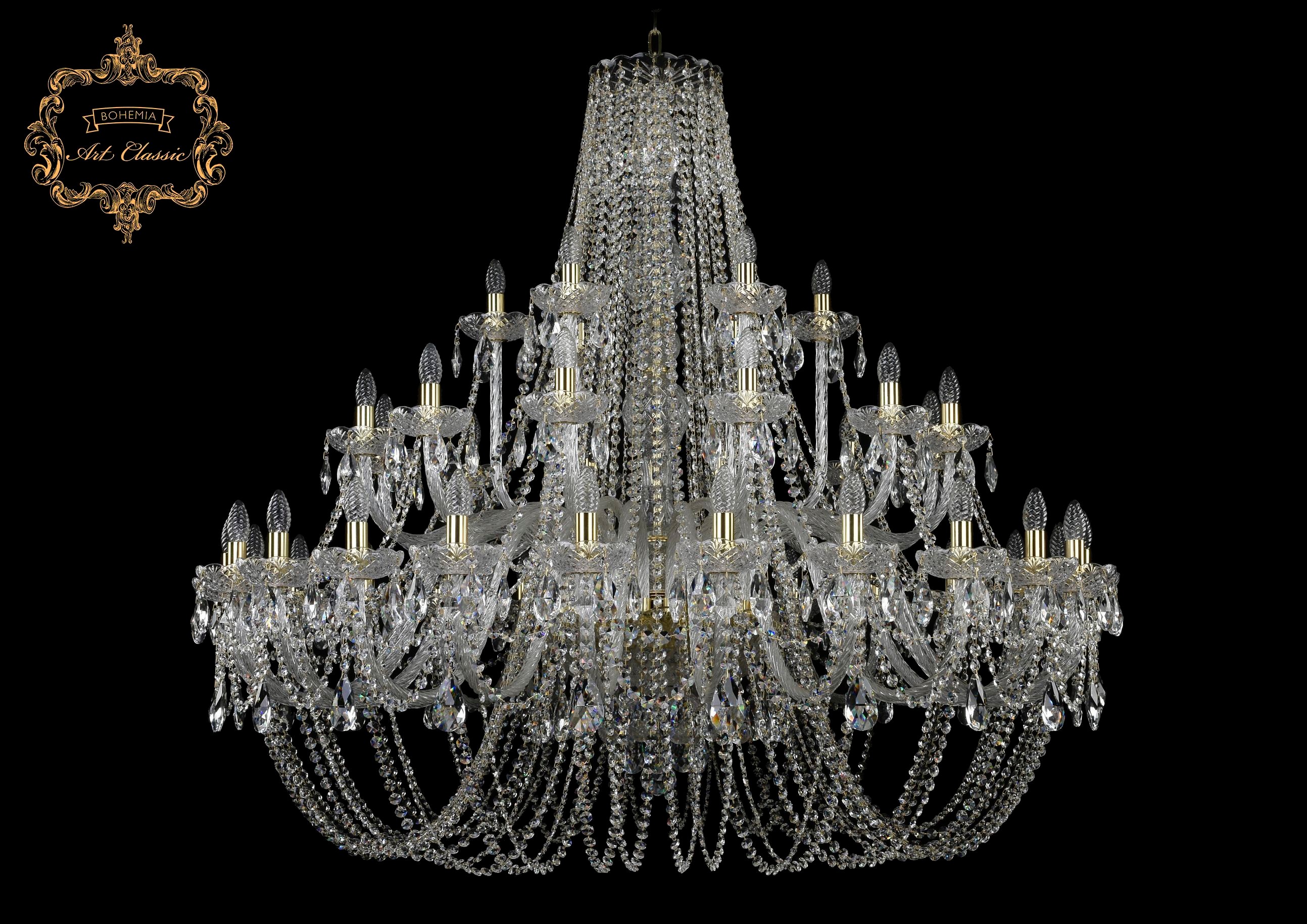 Подвесная хрустальная люстра 11.11 Art Classic 11.11.24+12+6.530.Gd.Sp