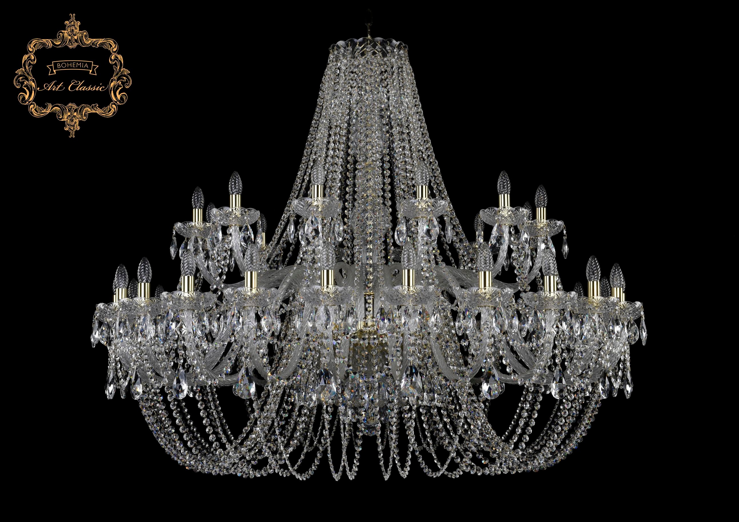 Подвесная хрустальная люстра 11.11 Art Classic 11.11.24+12.530.Gd.Sp