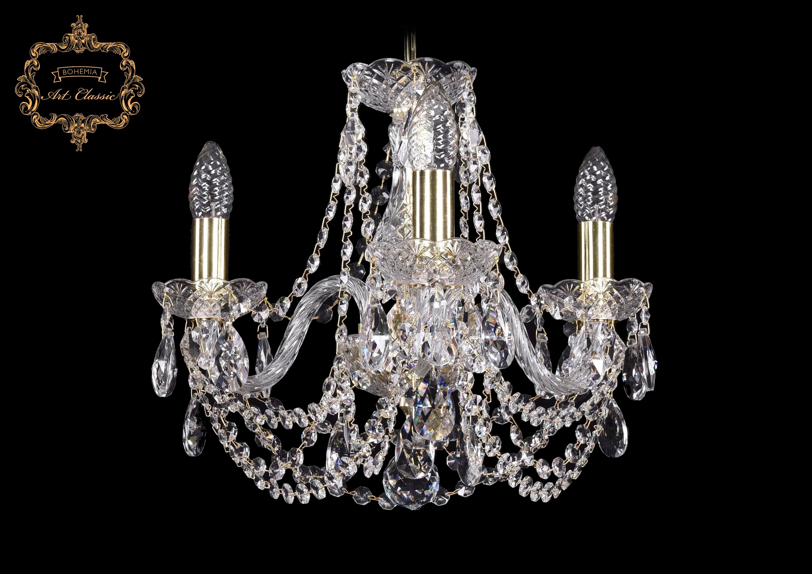 Подвесная хрустальная люстра 11.11 Art Classic 11.11.3.141.Gd.Sp