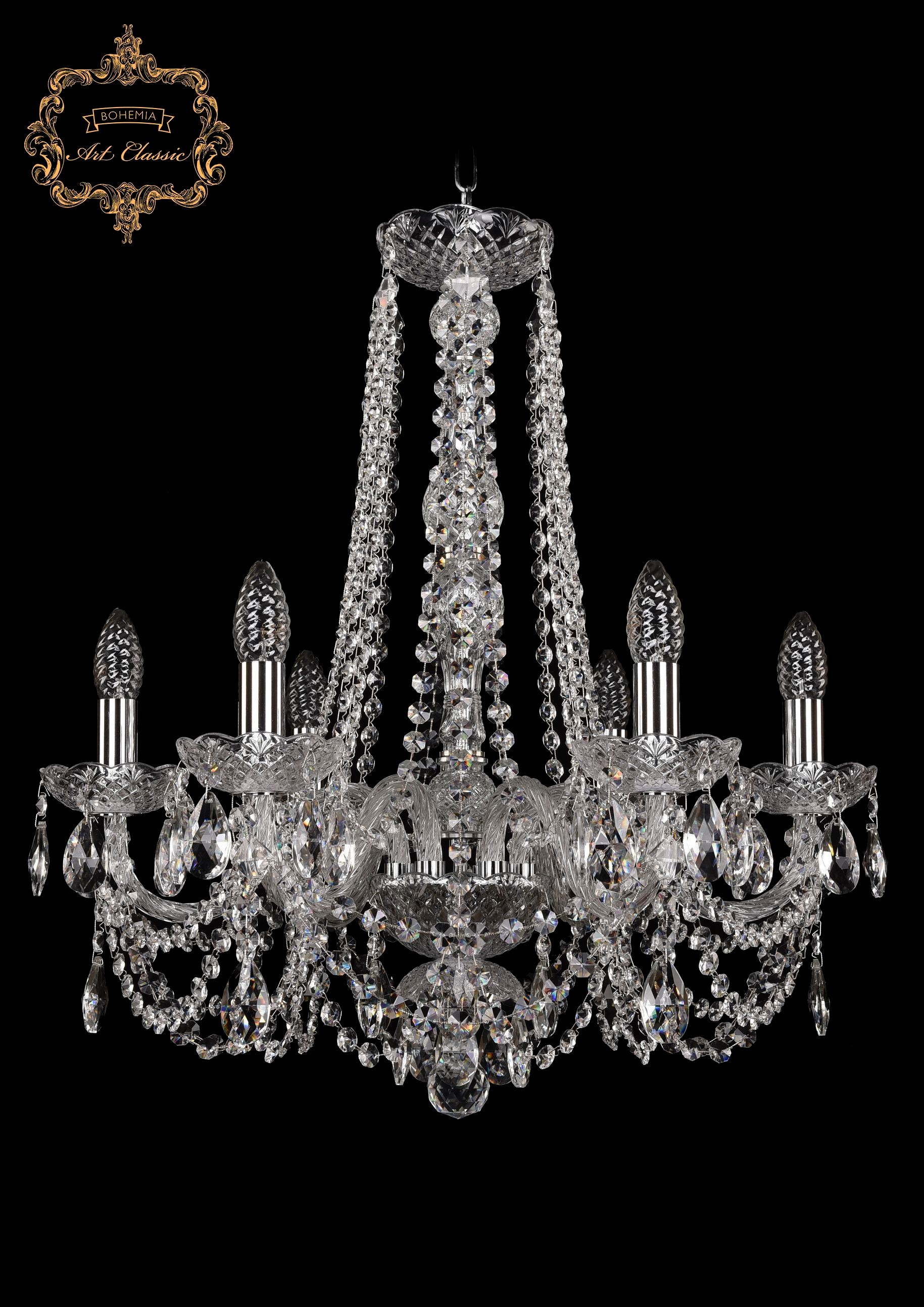 Подвесная хрустальная люстра 11.11 Art Classic 11.11.6.195.h-63.Cr.Sp