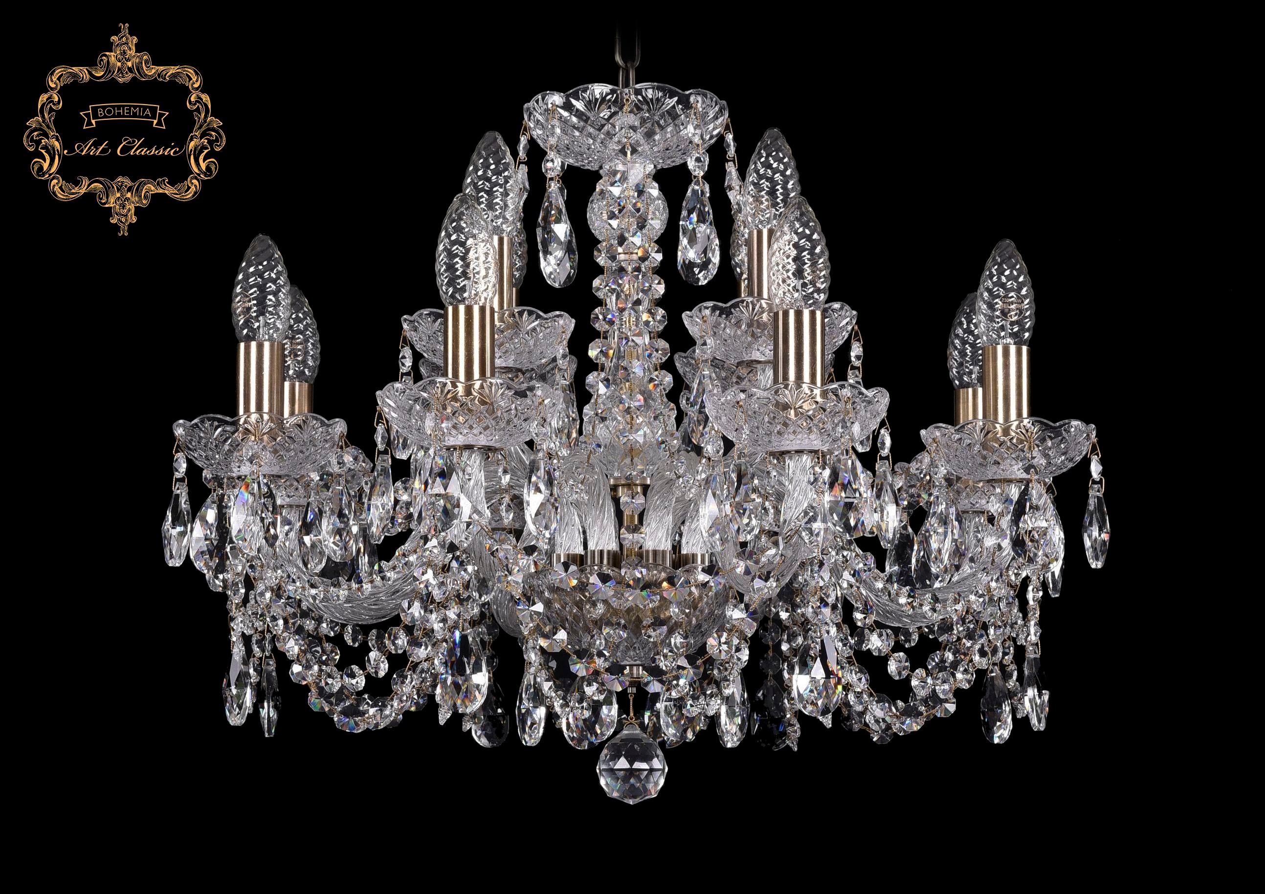 Подвесная хрустальная люстра 11.11 Art Classic 11.11.8+4.195.Br.Sp