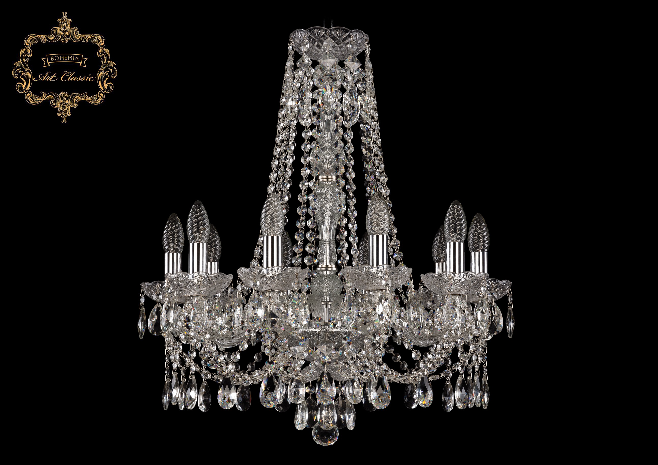 Подвесная хрустальная люстра 11.21 Art Classic 11.21.10.200.h-63.Cr.Sp