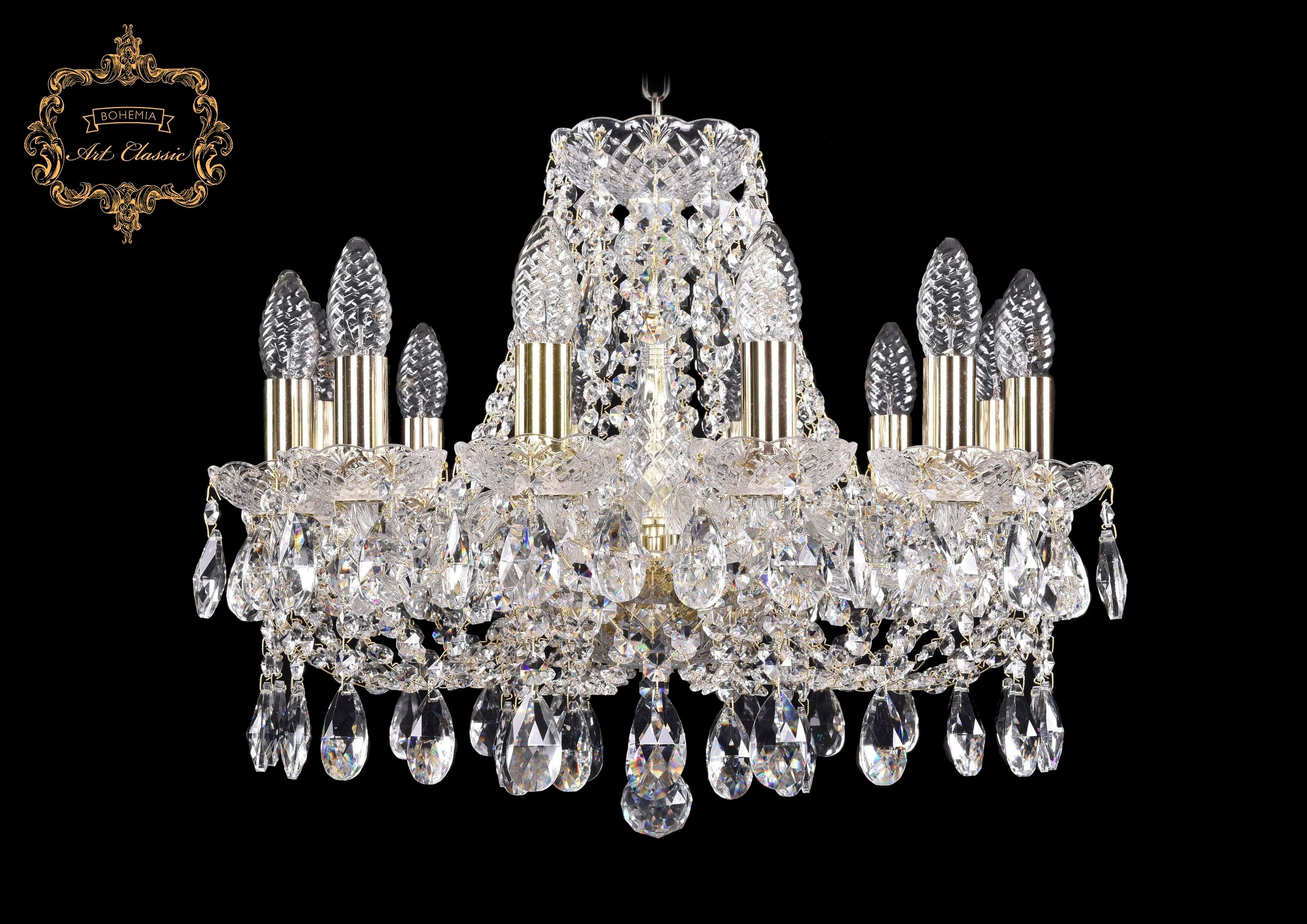 Подвесная хрустальная люстра 11.21 Art Classic 11.21.12.165.Gd.Sp