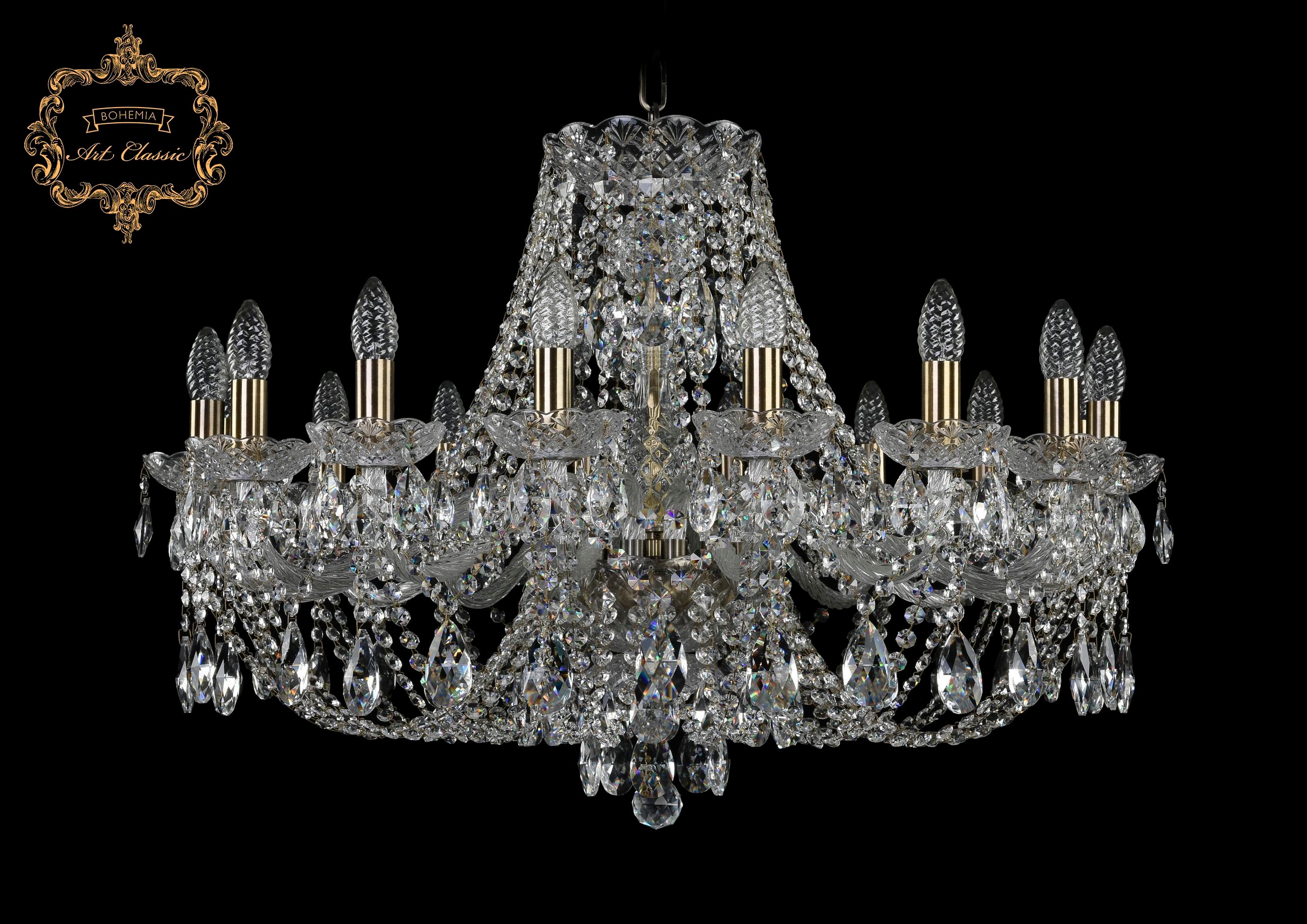 Подвесная хрустальная люстра 11.21 Art Classic 11.21.16.300.Br.Sp