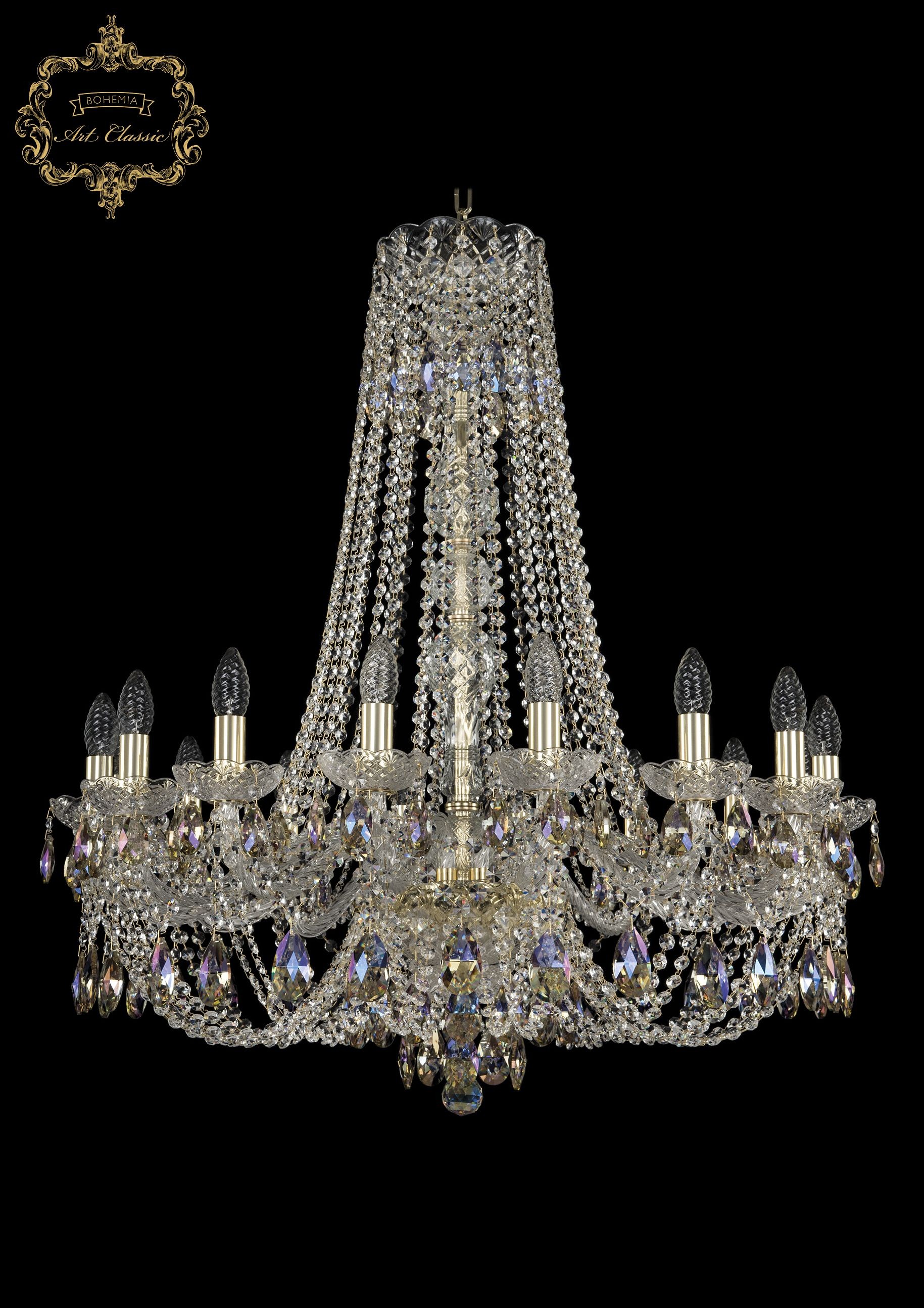 Подвесная хрустальная люстра 11.21 Art Classic 11.21.16.300.h-91.Gd.Sp.K801