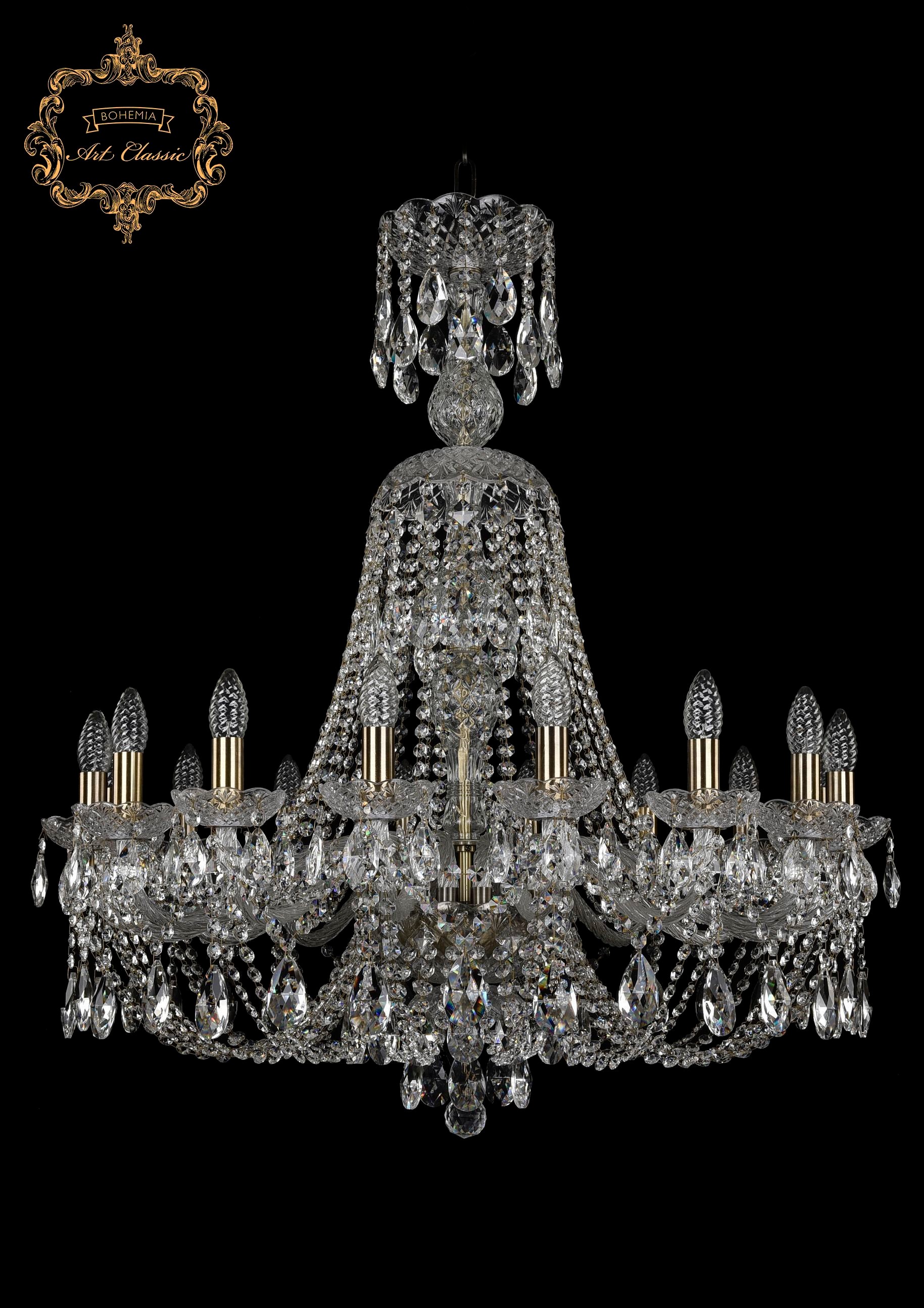Подвесная хрустальная люстра 11.21 Art Classic 11.21.16.300.XL-95.Br.Sp