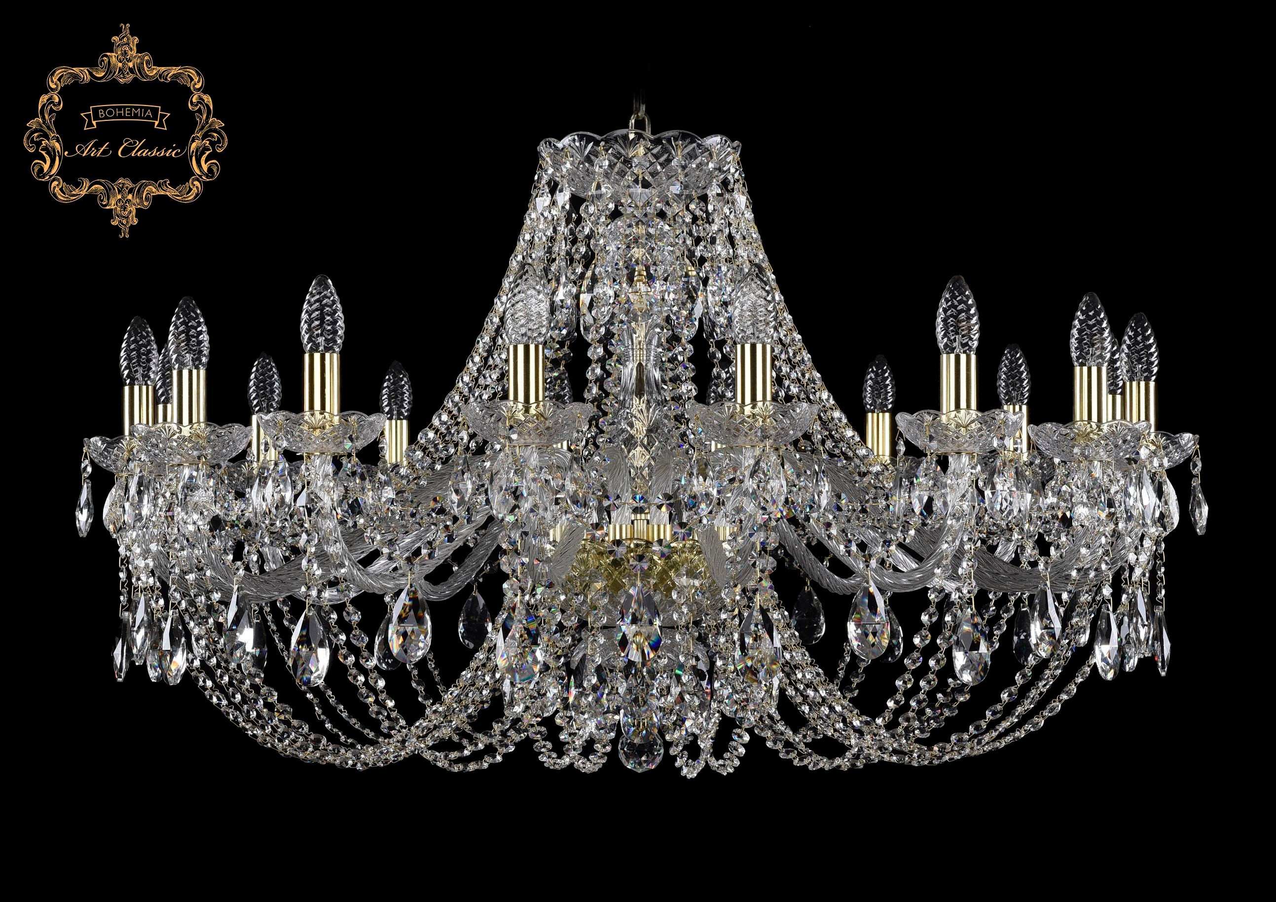 Подвесная хрустальная люстра 11.21 Art Classic 11.21.16.360.Gd.Sp