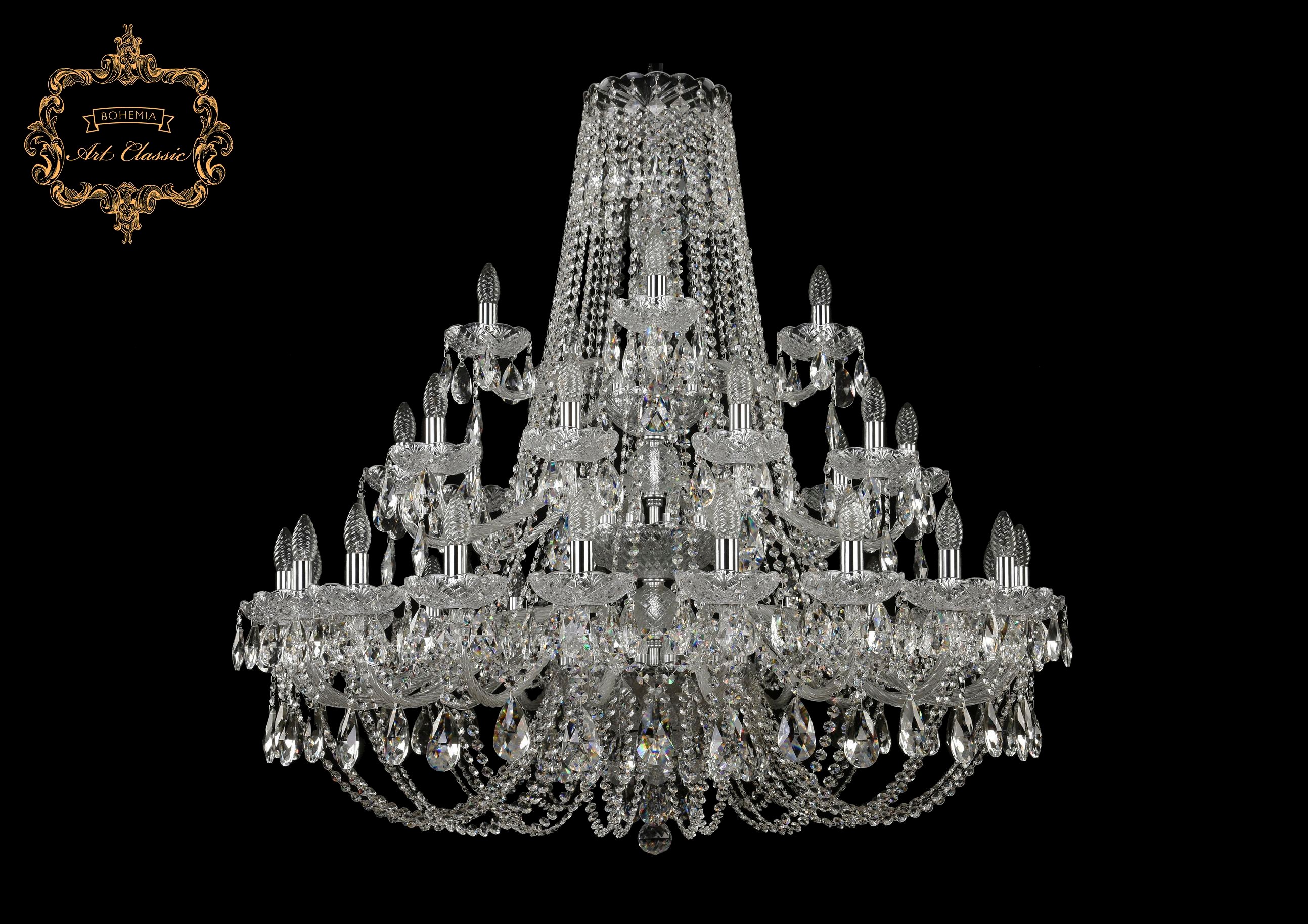Подвесная хрустальная люстра 11.21 Art Classic 11.21.20+10+5.400.3d.Cr.Sp