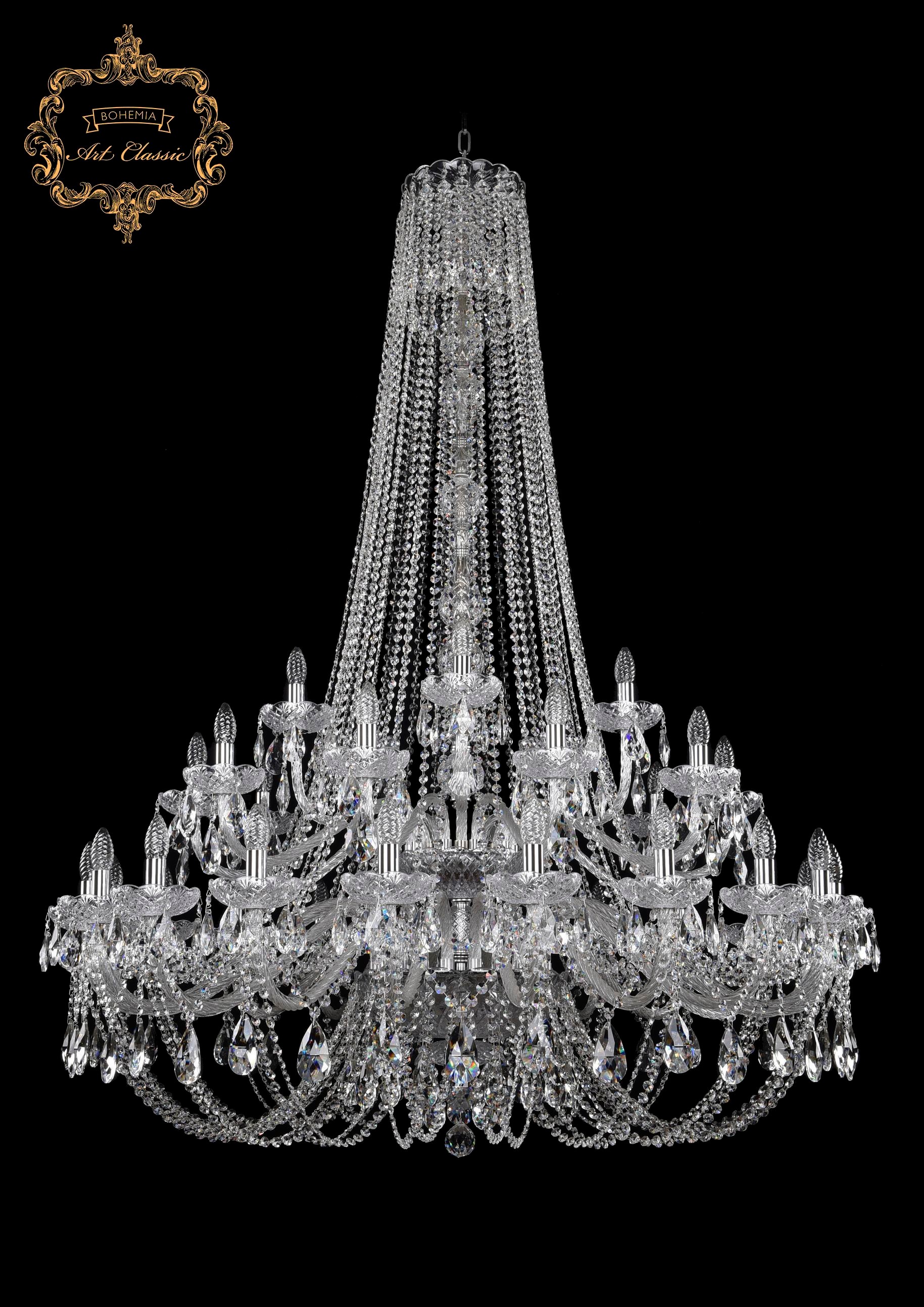 Подвесная хрустальная люстра 11.21 Art Classic 11.21.20+10+5.460.2d.h-170.Cr.Sp