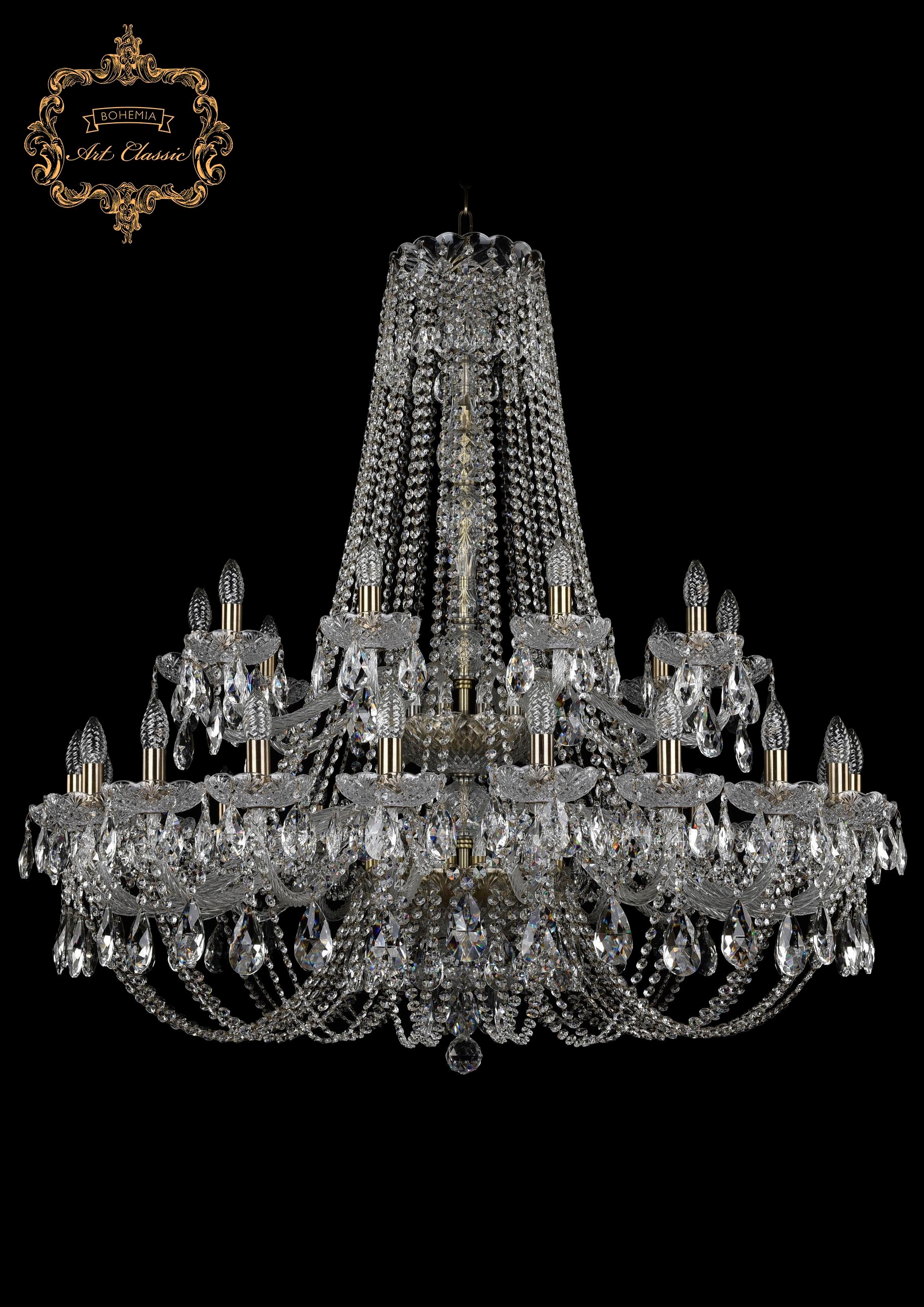 Подвесная хрустальная люстра 11.21 Art Classic 11.21.20+10.400.2d.Br.Sp