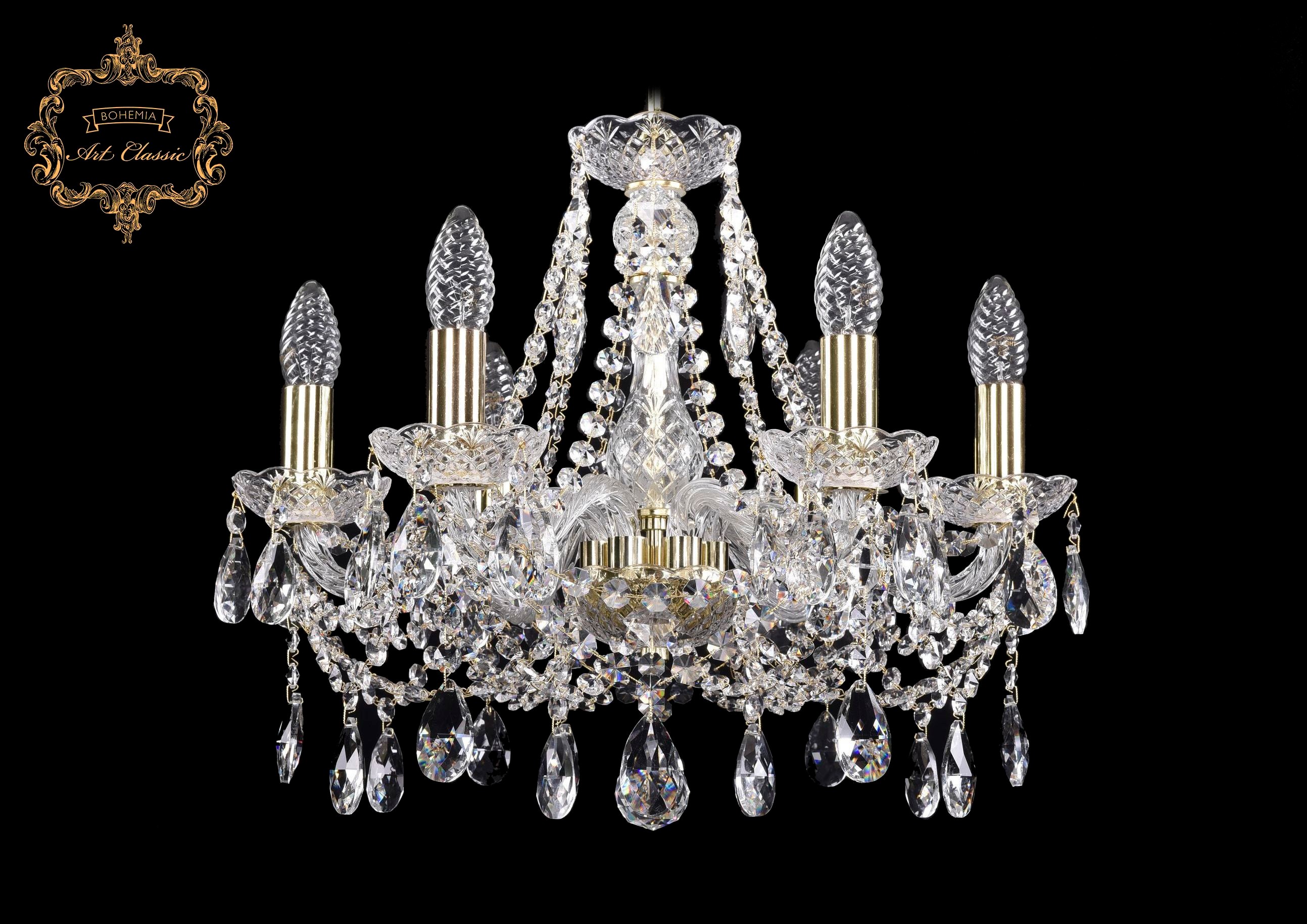Подвесная хрустальная люстра 11.21 Art Classic 11.21.6.165.Gd.Sp