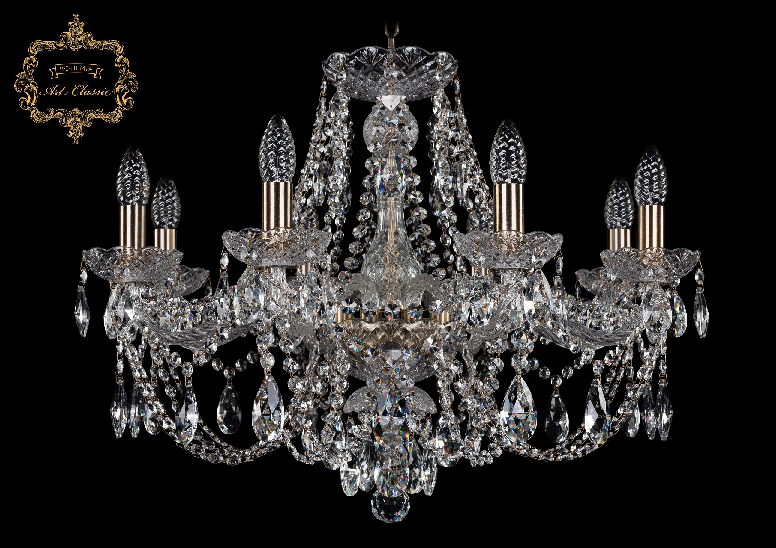 Подвесная хрустальная люстра 11.21 Art Classic 11.21.8.220.Br.Sp