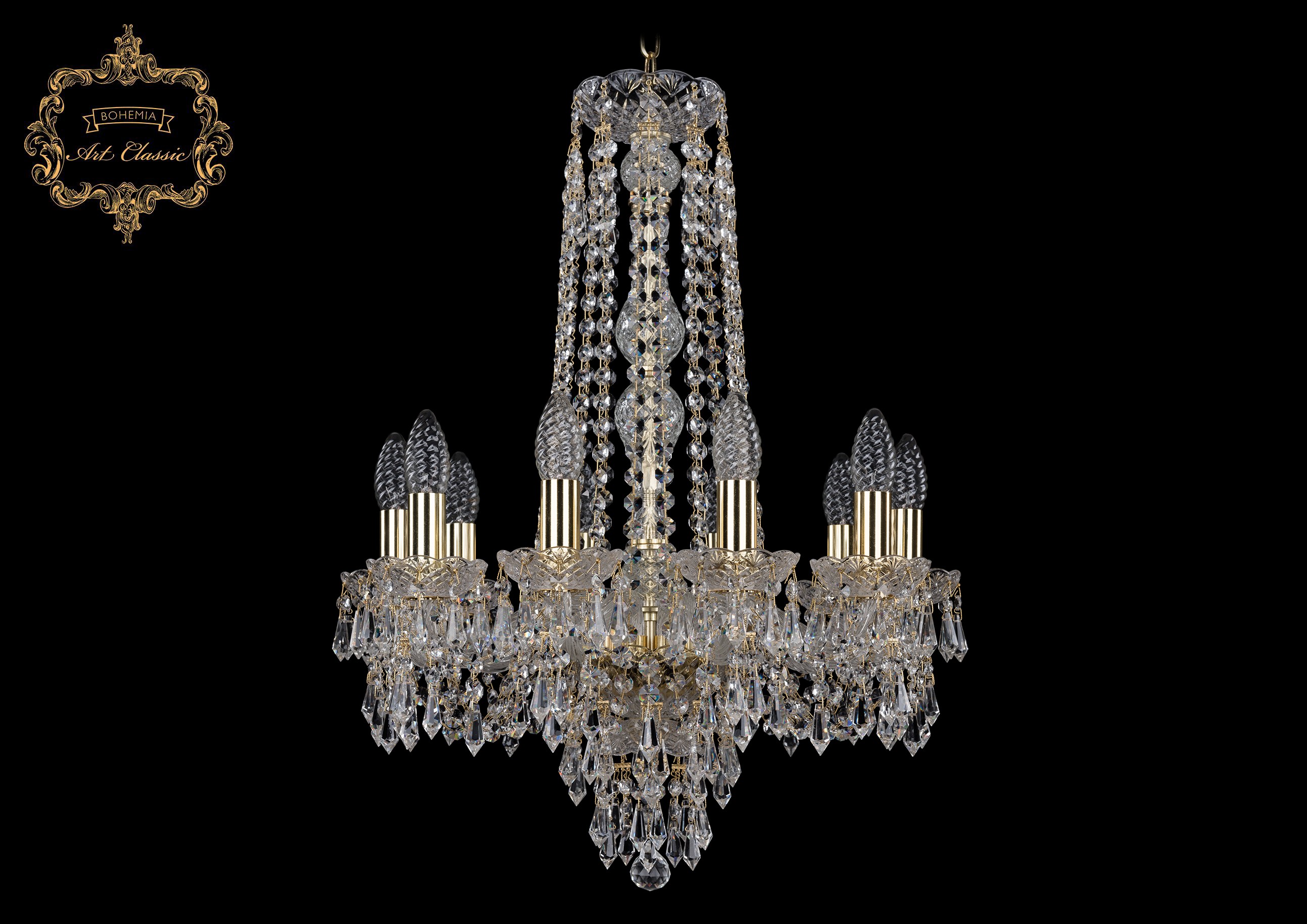 Подвесная хрустальная люстра 11.23 Art Classic 11.23.10.165.h-64.Gd.Dr