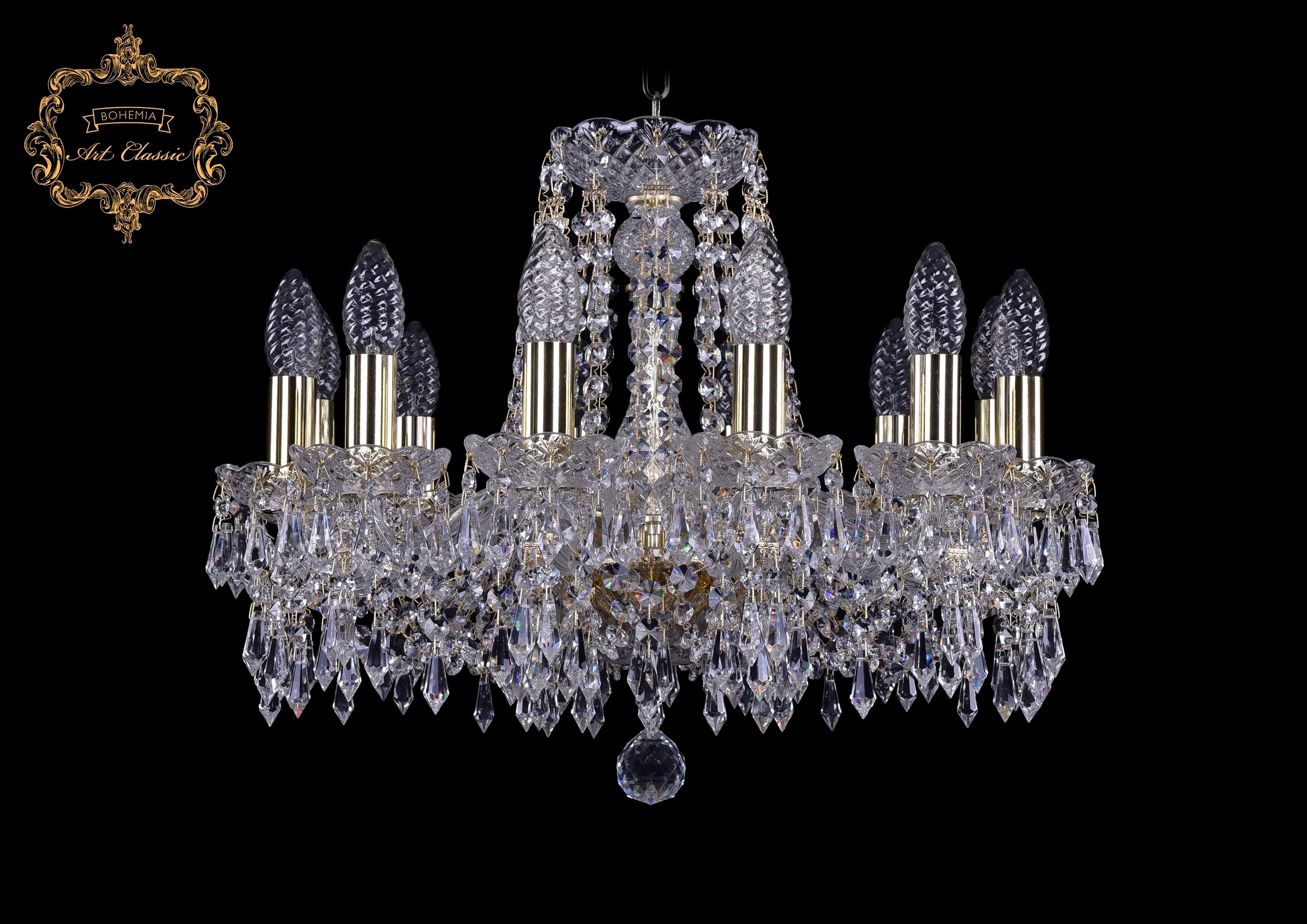 Подвесная хрустальная люстра 11.23 Art Classic 11.23.12.165.Gd.Dr