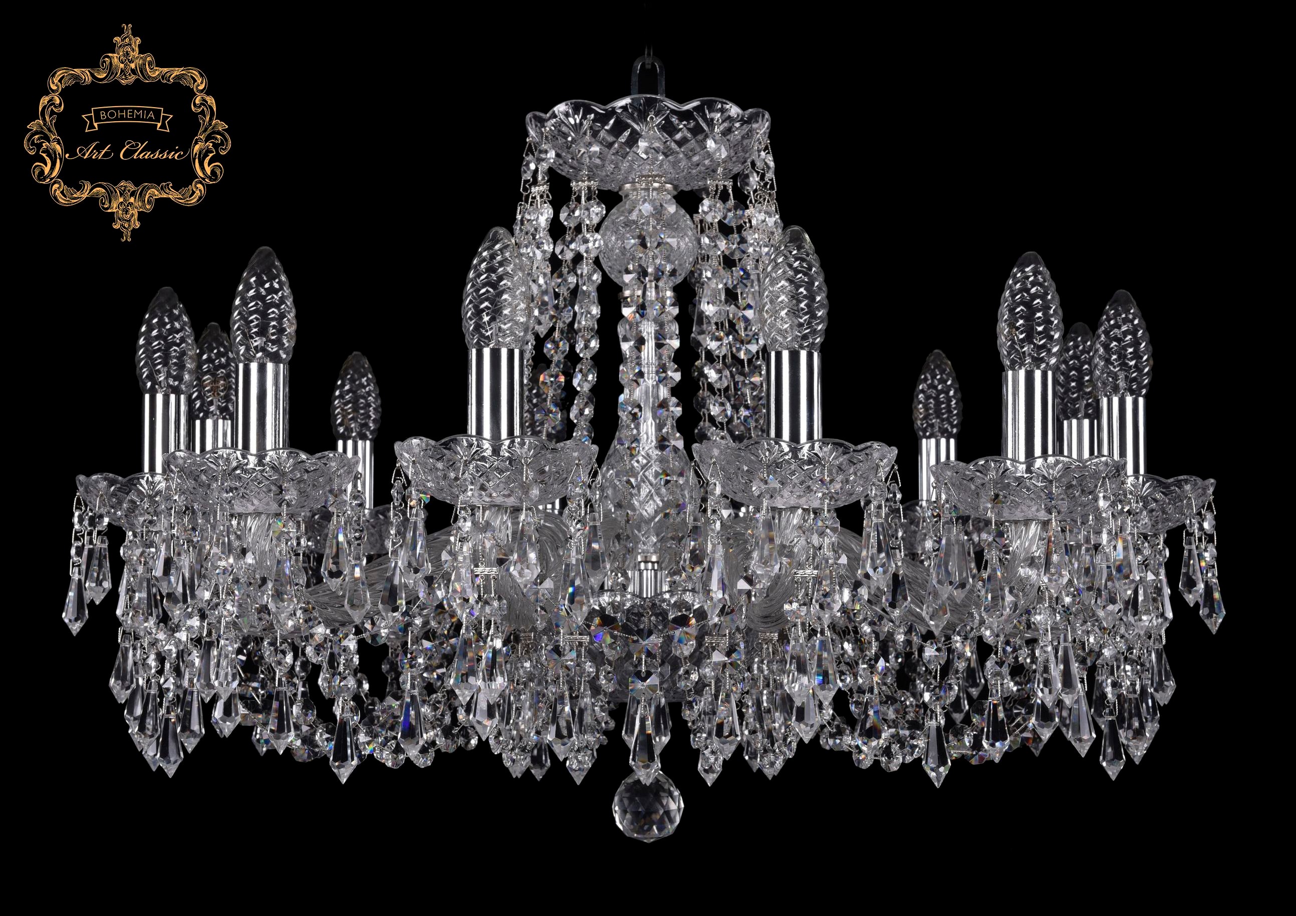 Подвесная хрустальная люстра 11.23 Art Classic 11.23.12.220.Cr.Dr