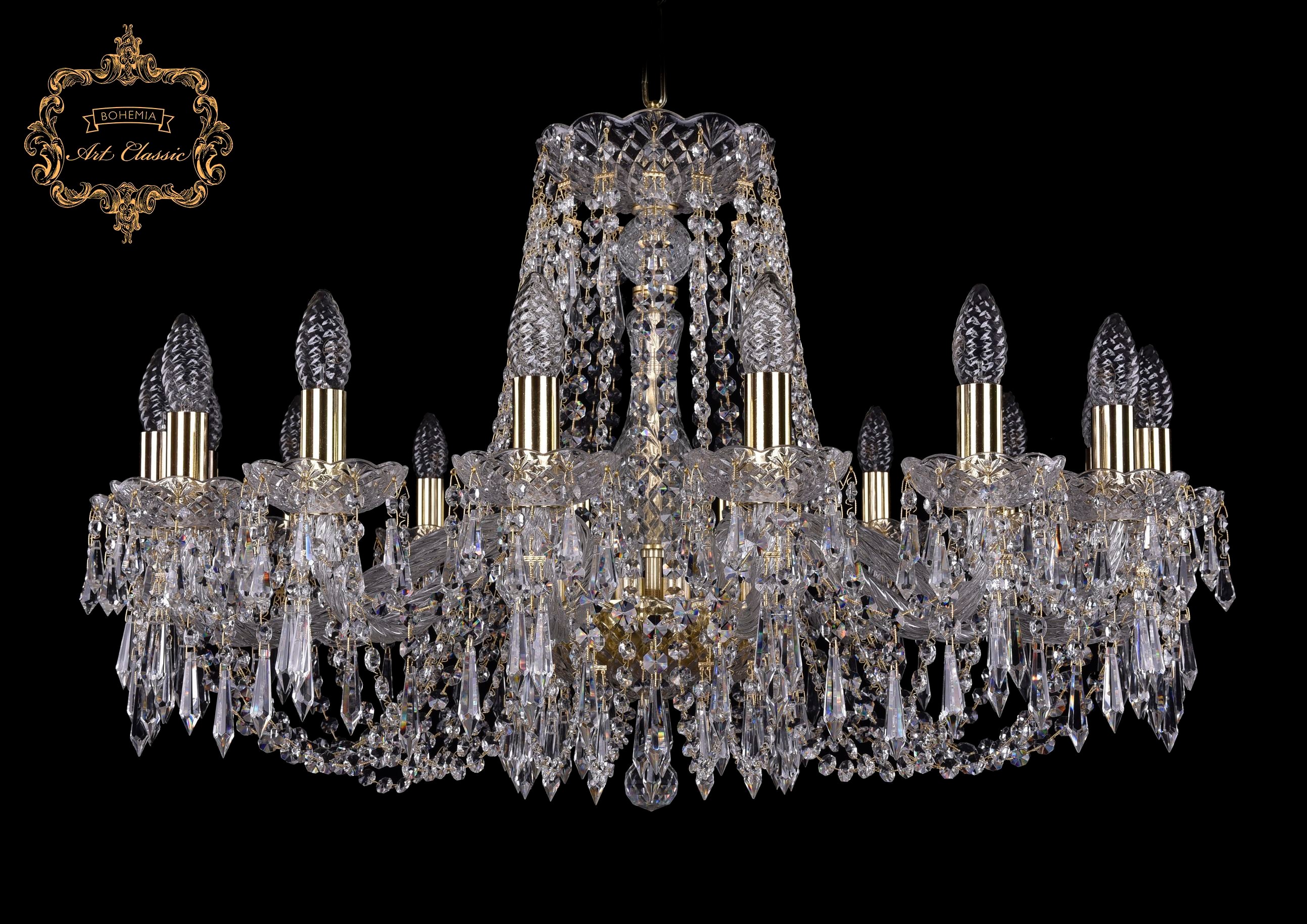Подвесная хрустальная люстра 11.23 Art Classic 11.23.16.300.Gd.Dr
