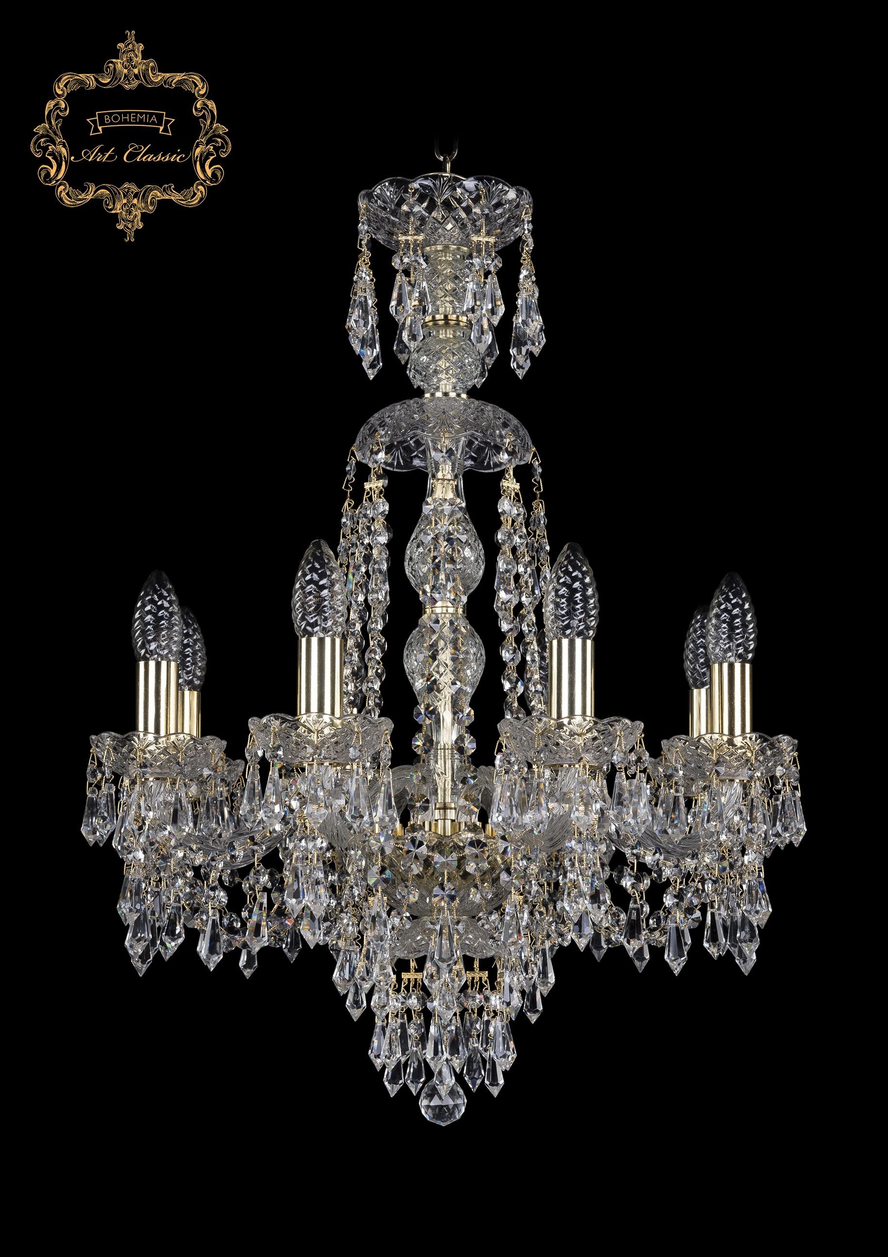 Подвесная хрустальная люстра 11.23 Art Classic 11.23.8.165.XL-65.Gd.Dr