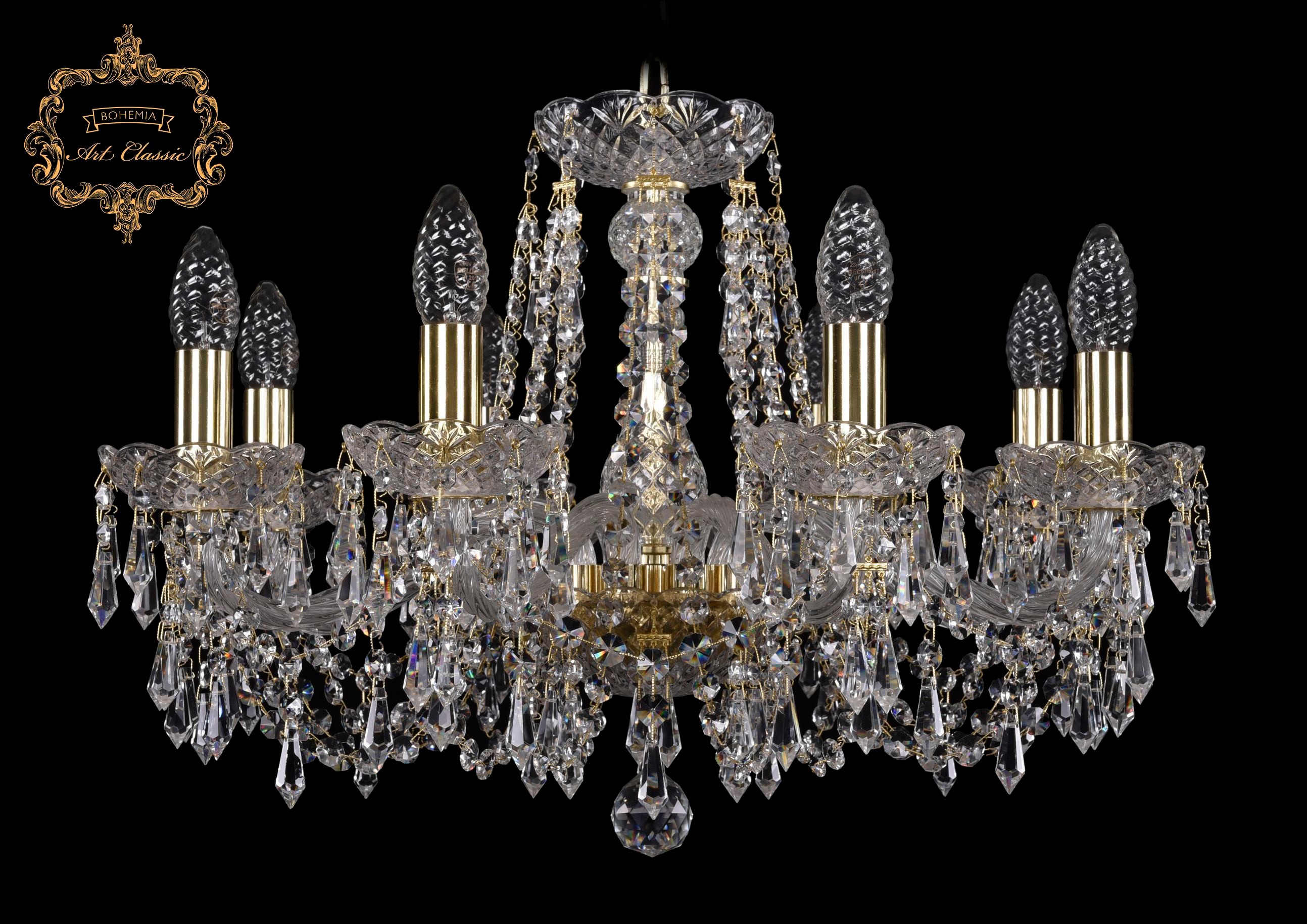 Подвесная хрустальная люстра 11.23 Art Classic 11.23.8.200.Gd.Dr