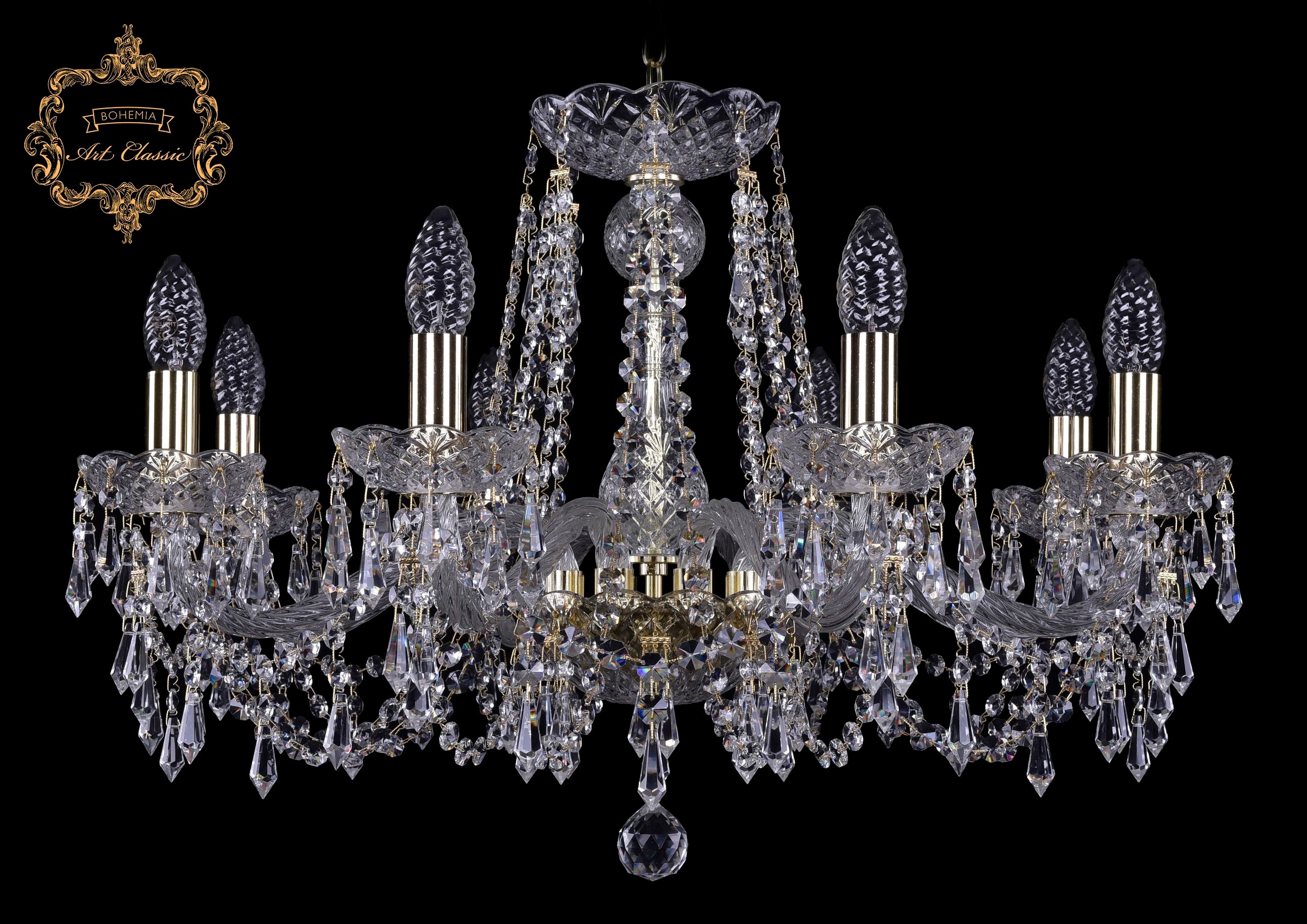 Подвесная хрустальная люстра 11.23 Art Classic 11.23.8.220.Gd.Dr