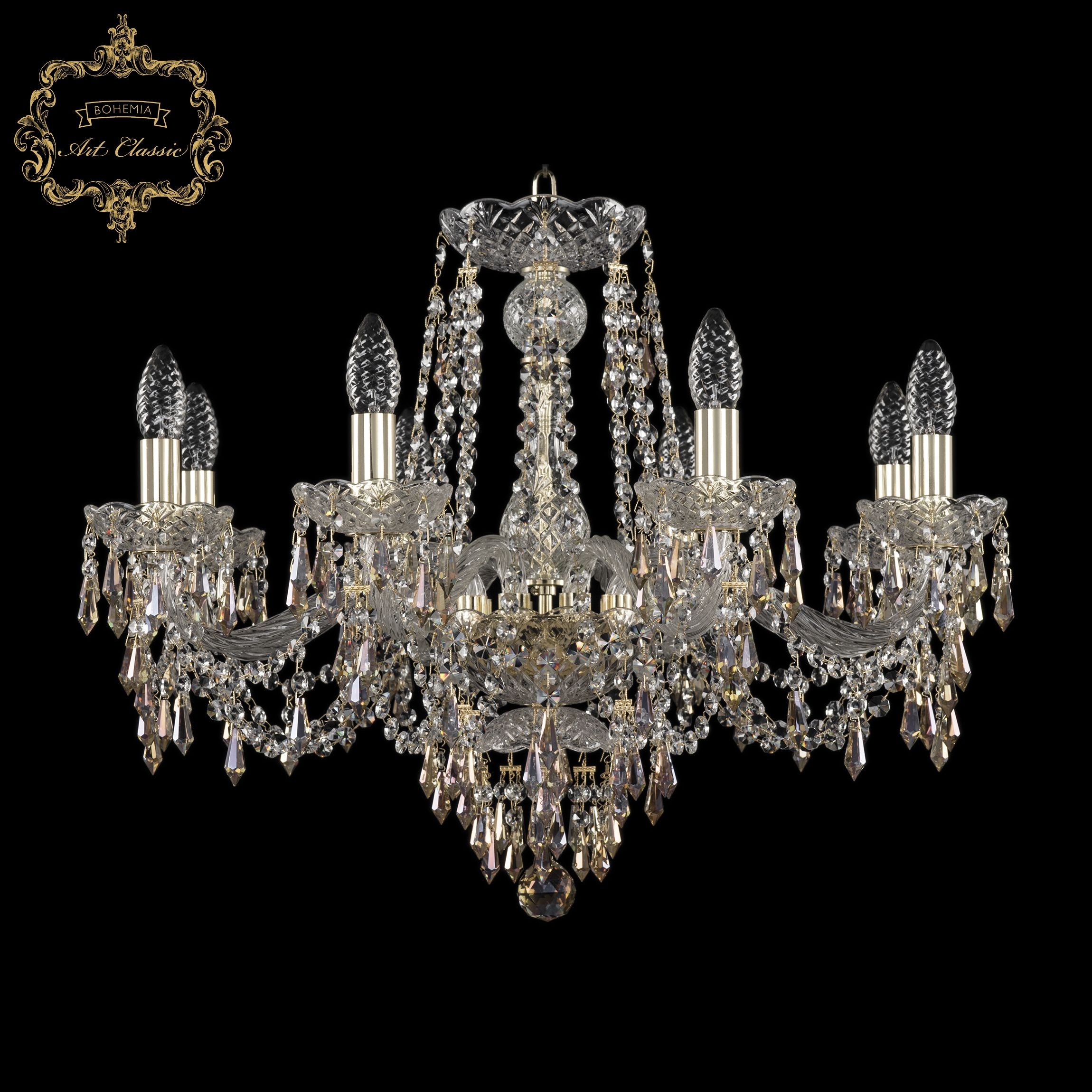 Подвесная хрустальная люстра 11.23 Art Classic 11.23.8.240.Gd.Dr.K777