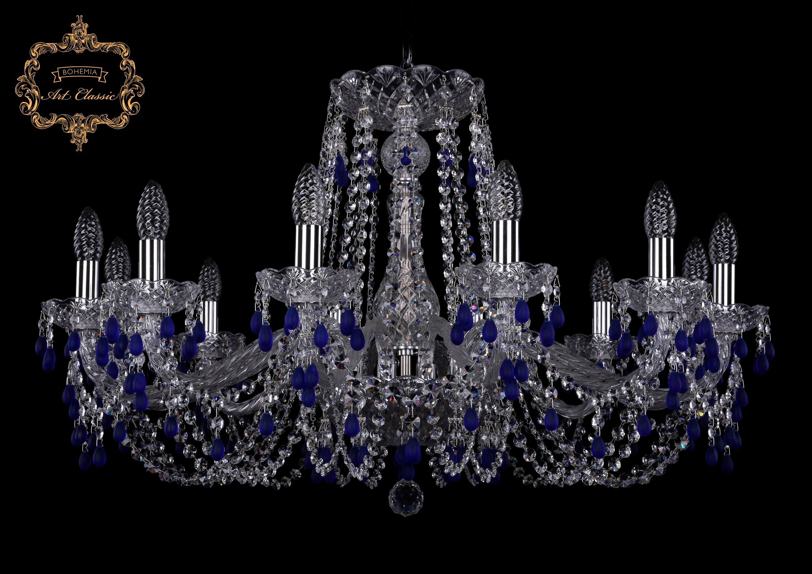 Подвесная хрустальная люстра 11.24 Art Classic 11.24.12.300.Cr.V3001