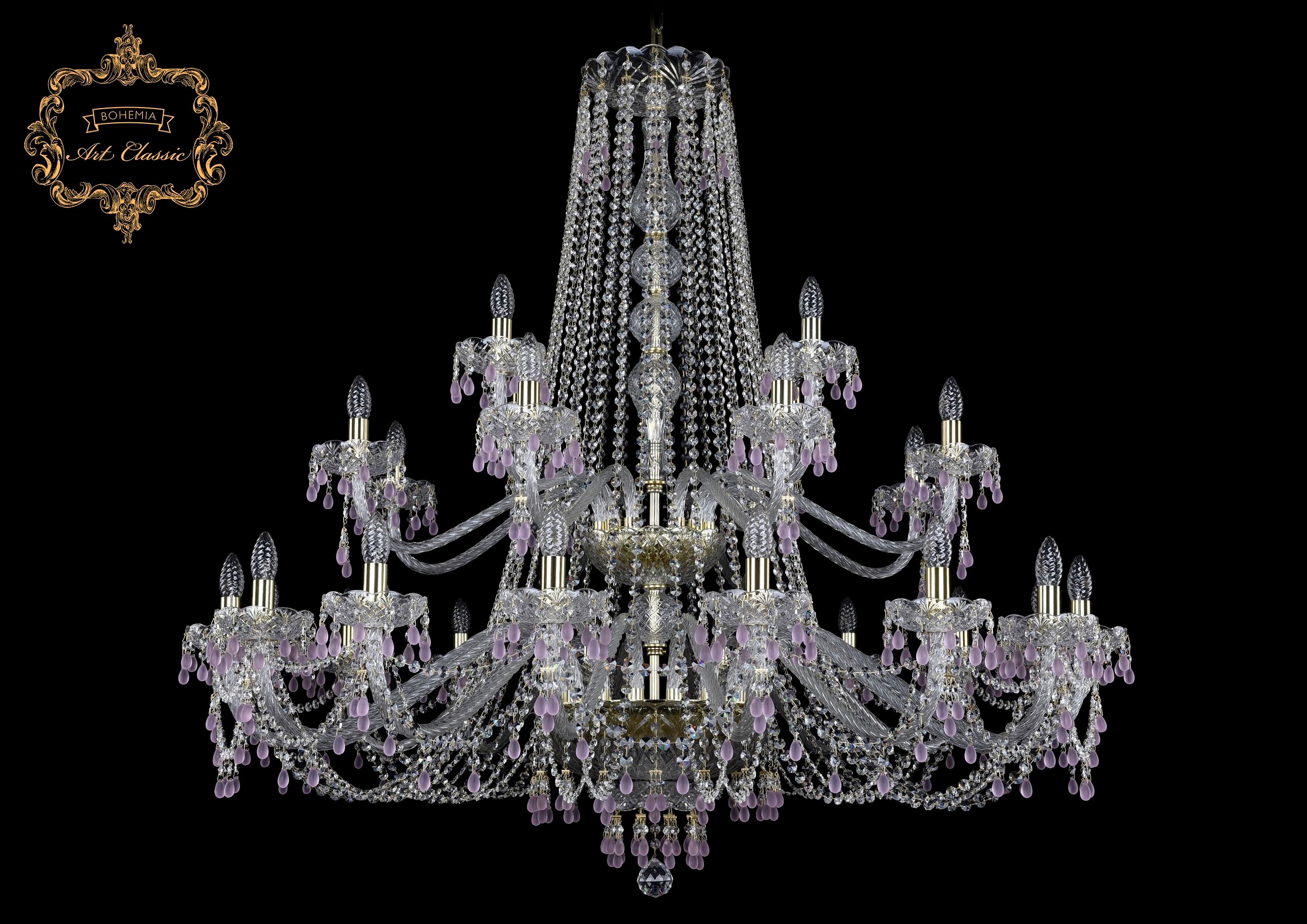 Подвесная хрустальная люстра 11.24 Art Classic 11.24.16+8+4.460.2d.Br.V7010