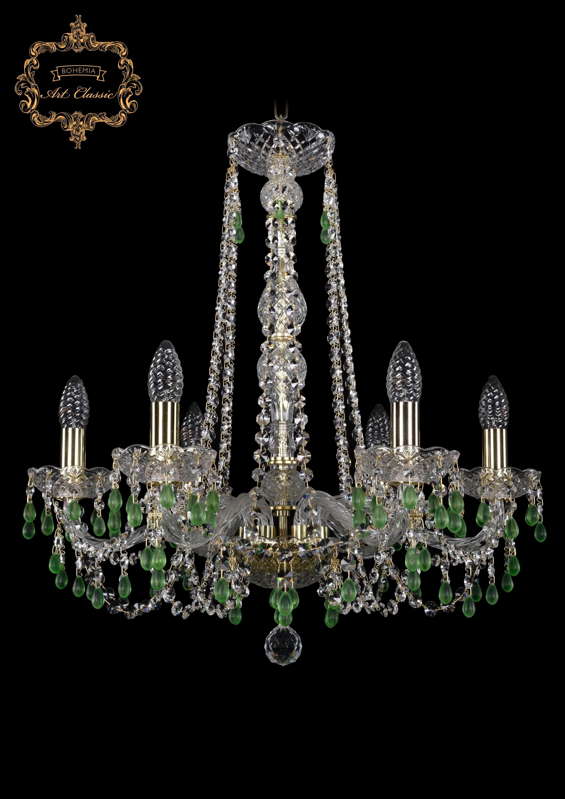 Подвесная хрустальная люстра 11.24 Art Classic 11.24.6.200.h-59.Gd.V5001