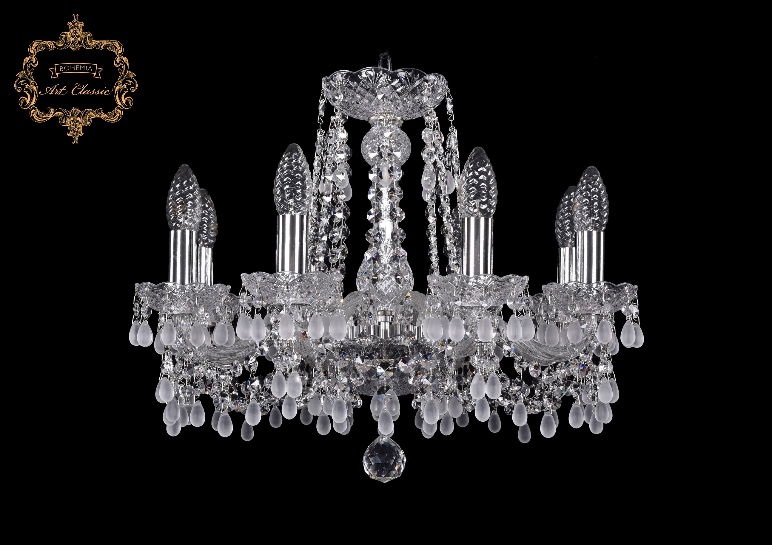 Подвесная хрустальная люстра 11.24 Art Classic 11.24.8.165.Cr.V0300