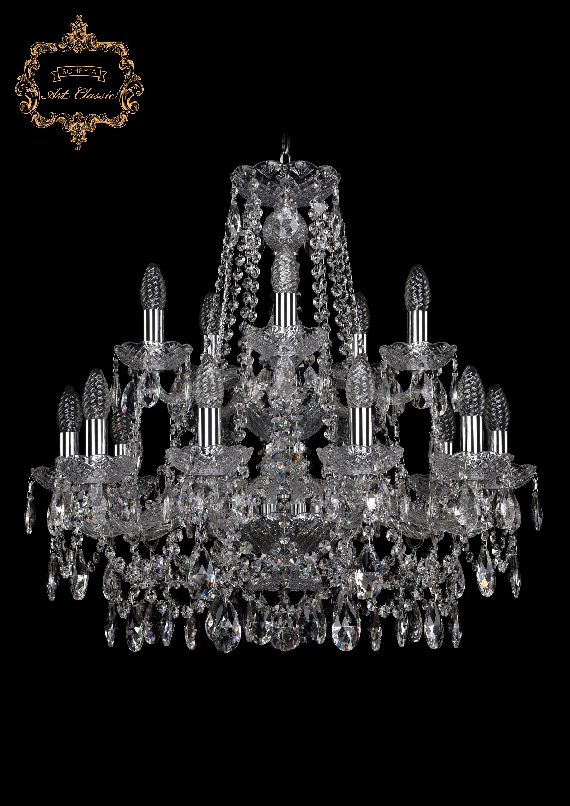 Подвесная хрустальная люстра 11.25 Art Classic 11.25.10+5.220.2d.Cr.Sp